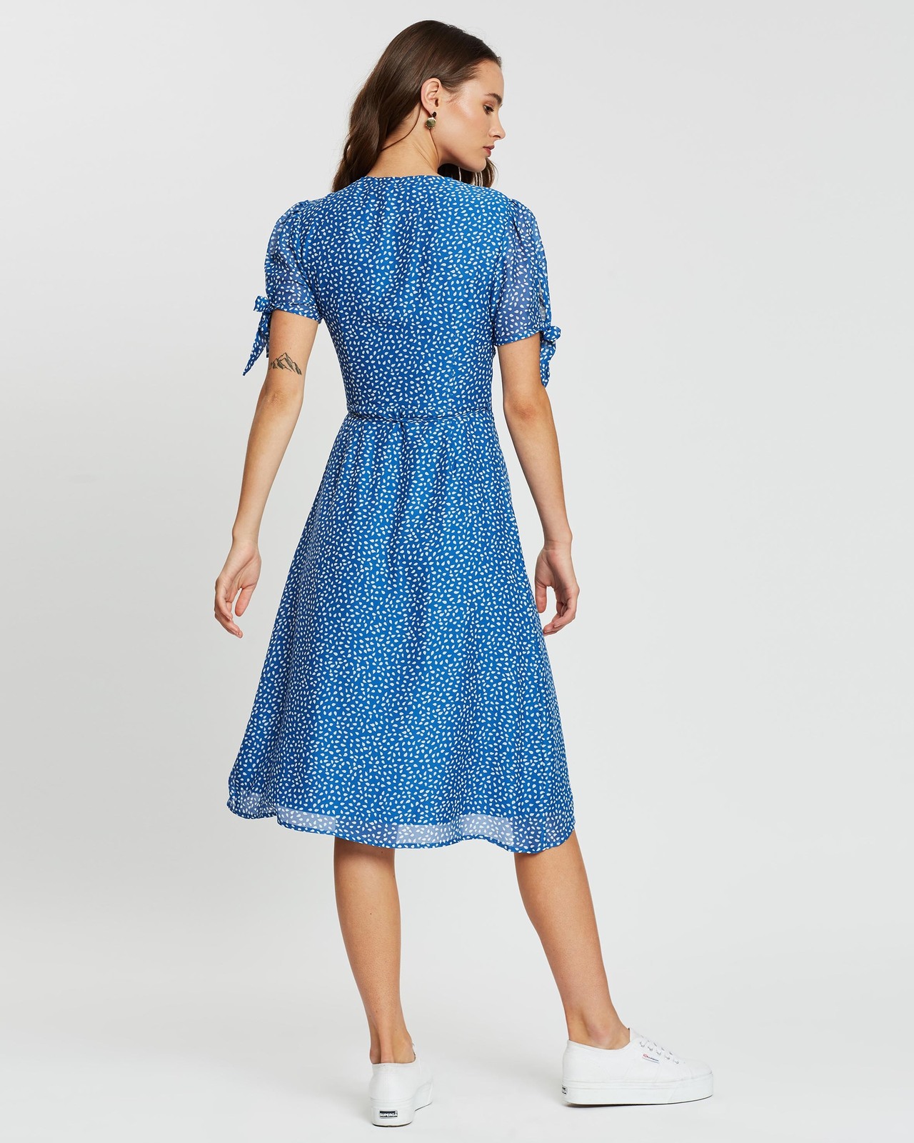 Olivia Tie Sleeve Wrap Dress