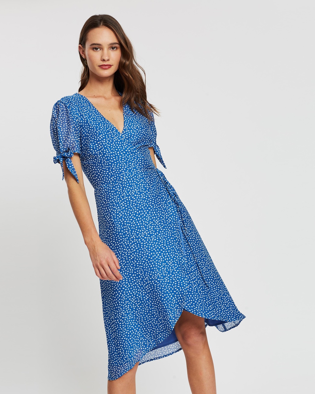 Olivia Tie Sleeve Wrap Dress