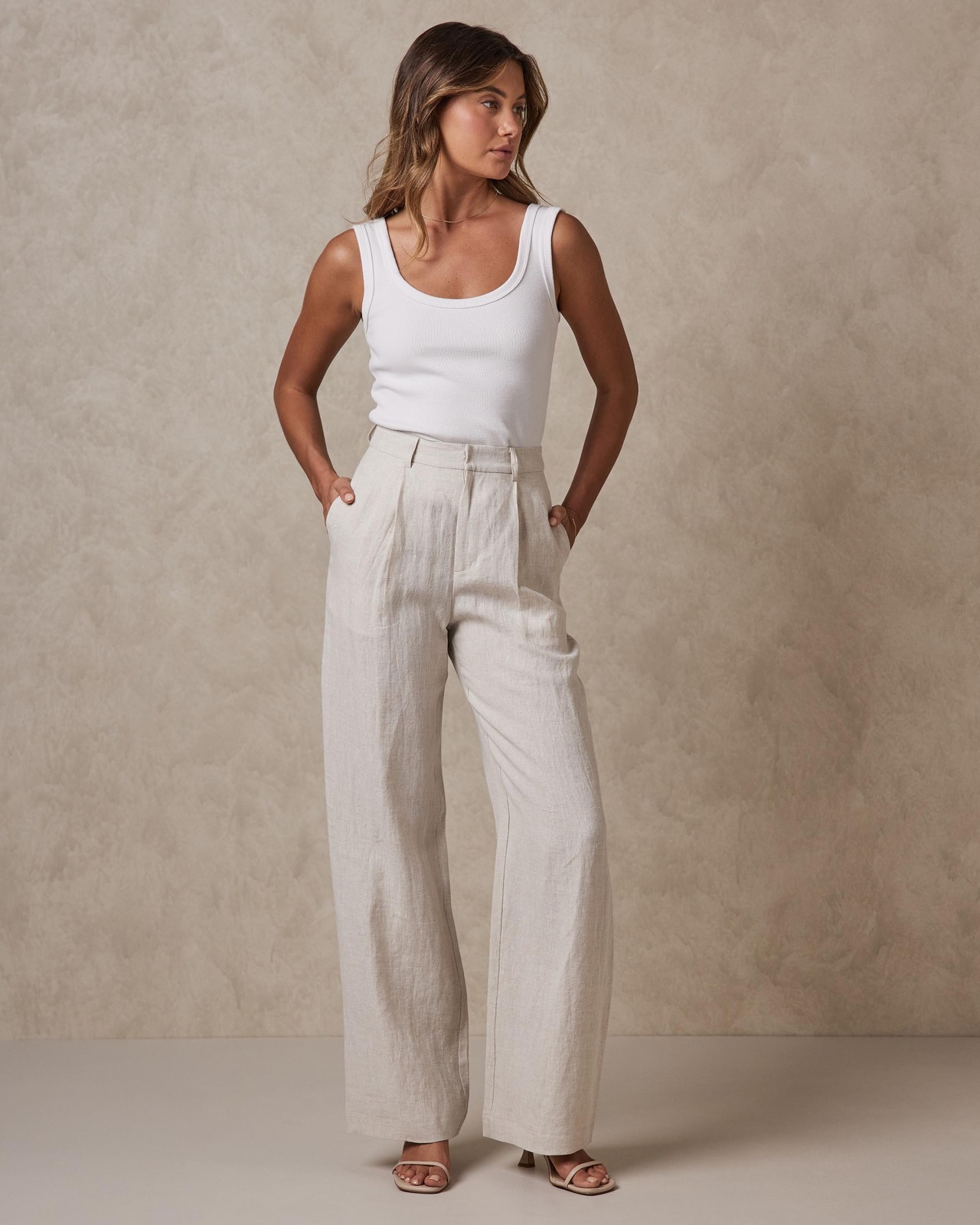 Straight Leg Linen Pants