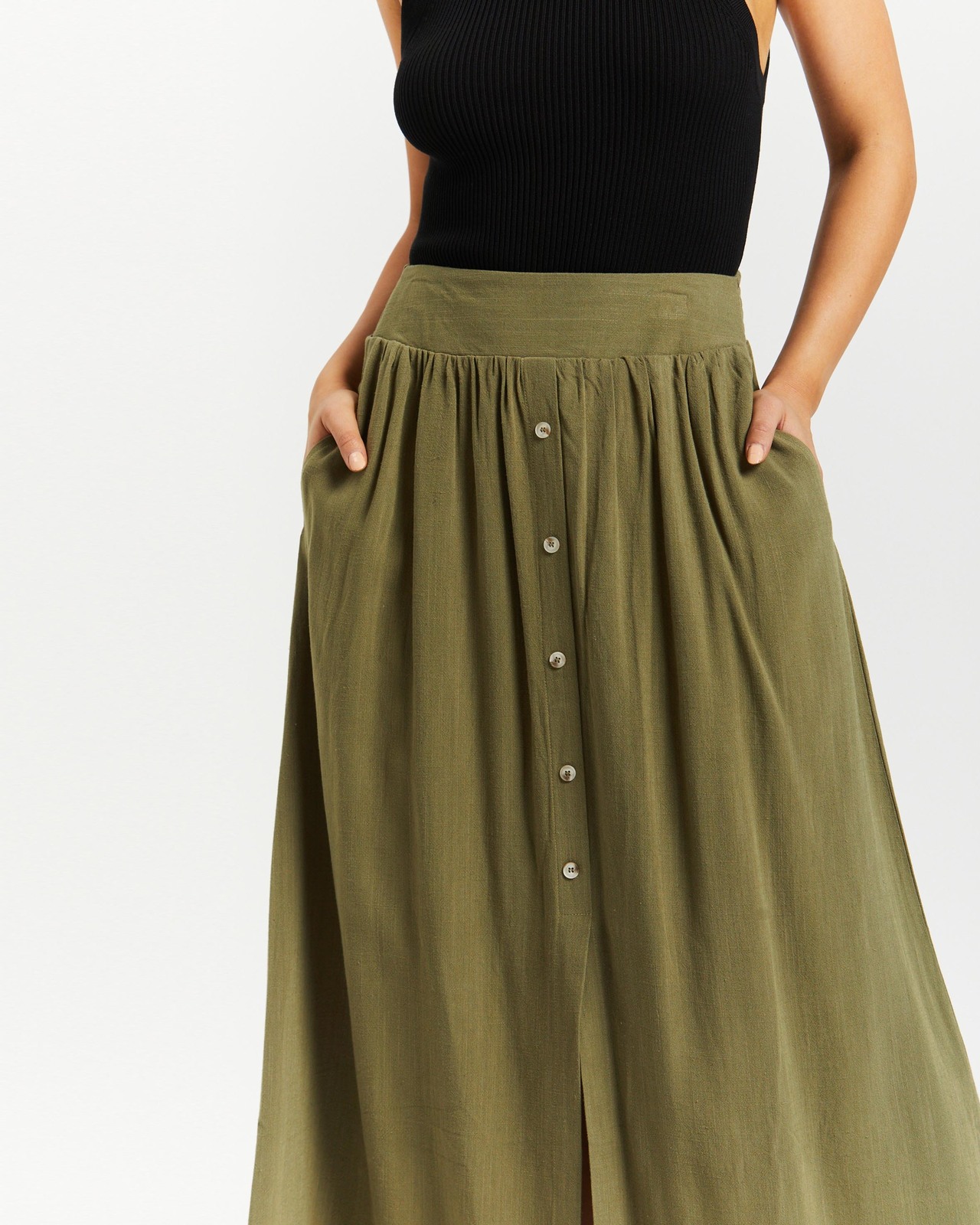 button front midi skirt forever 21