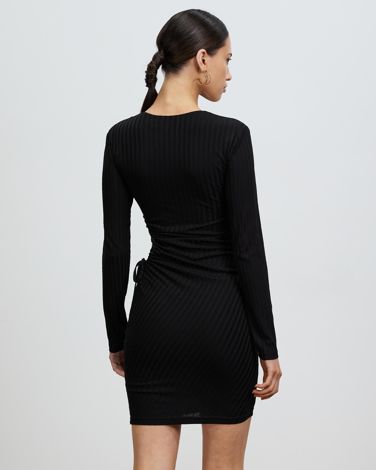 bobbie mini dress black Bobbie V Neck Mini Dress Black