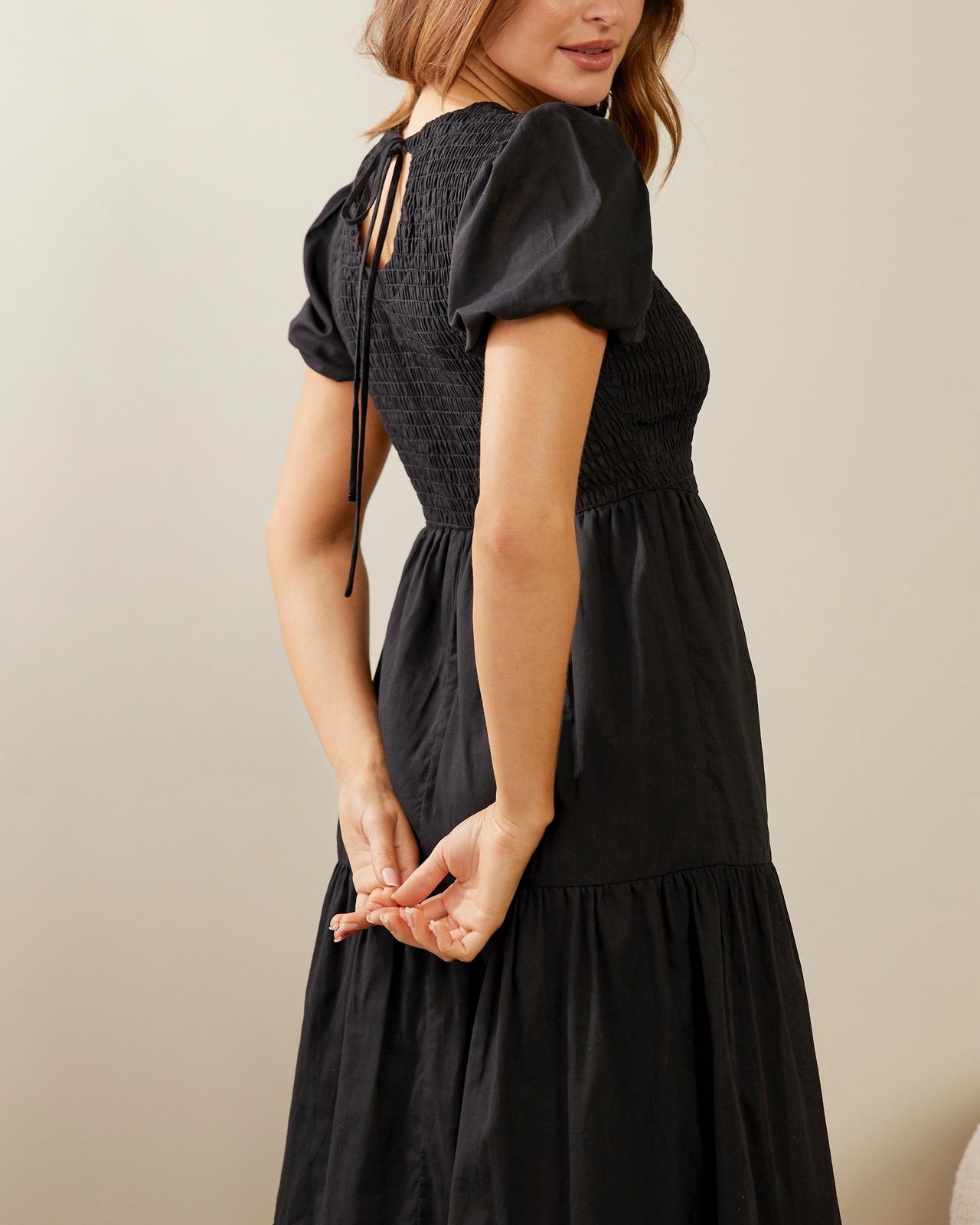 Stella Shirred Midi Dress