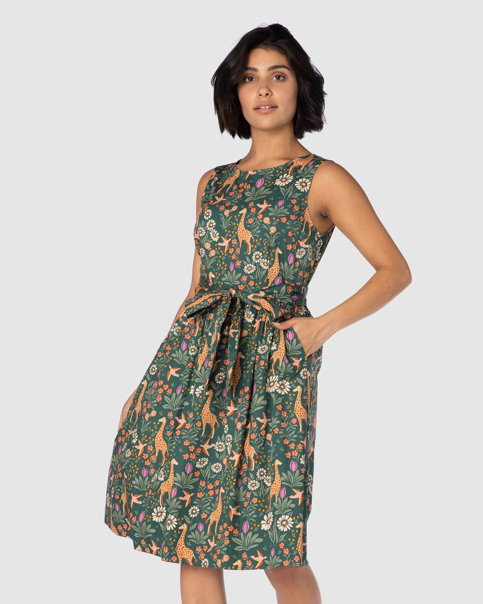 Princess Highway Giraffe & Flower Dress