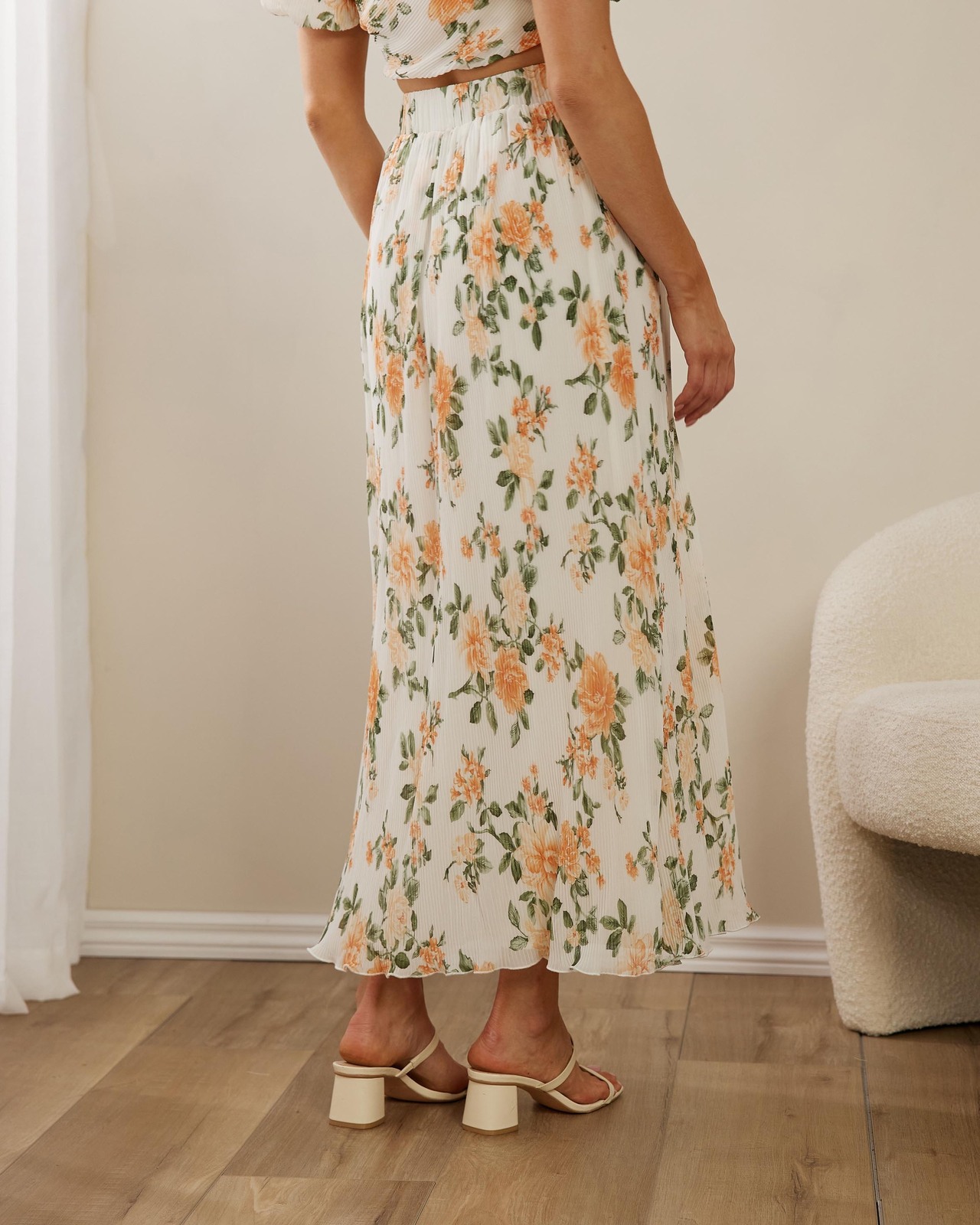 Brea Plisse Midi Skirt