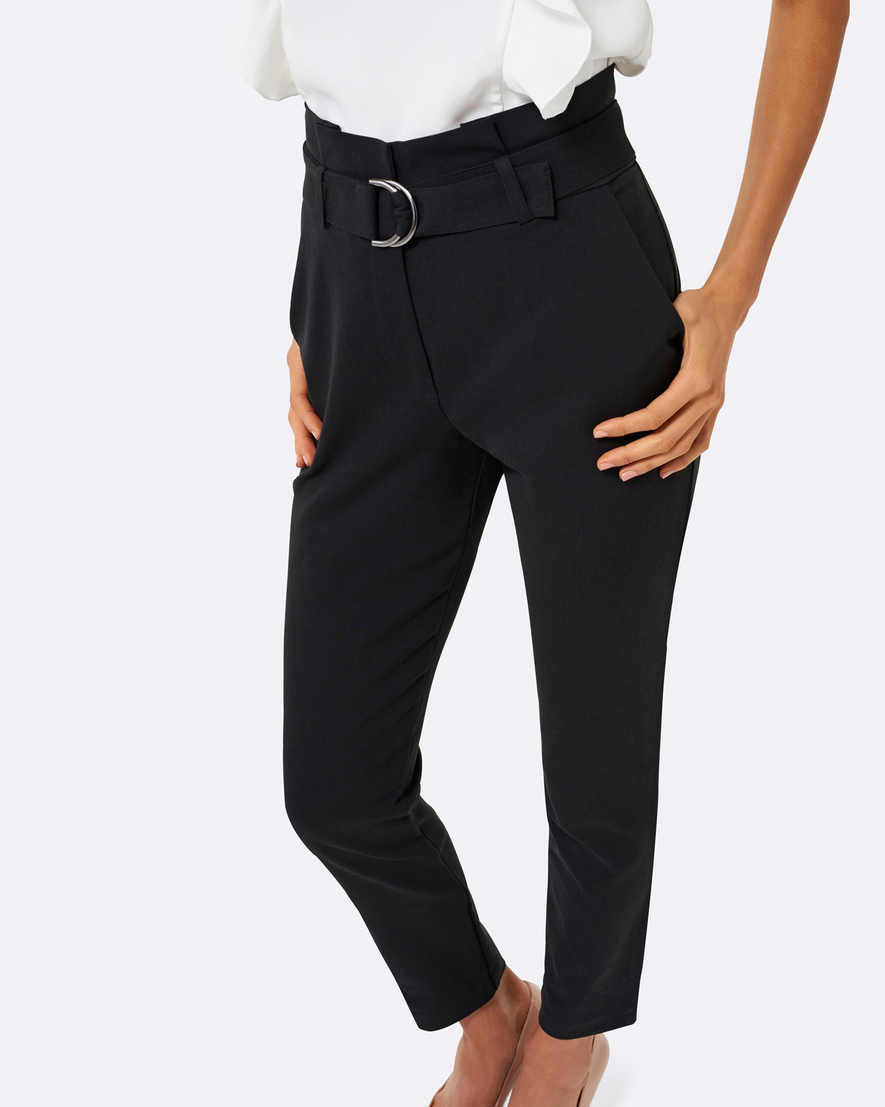 Talia Tapered Paper Bag Pants