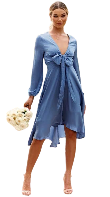 billy j blue satin dress Billy J navy blue, satin dress. Size small, only