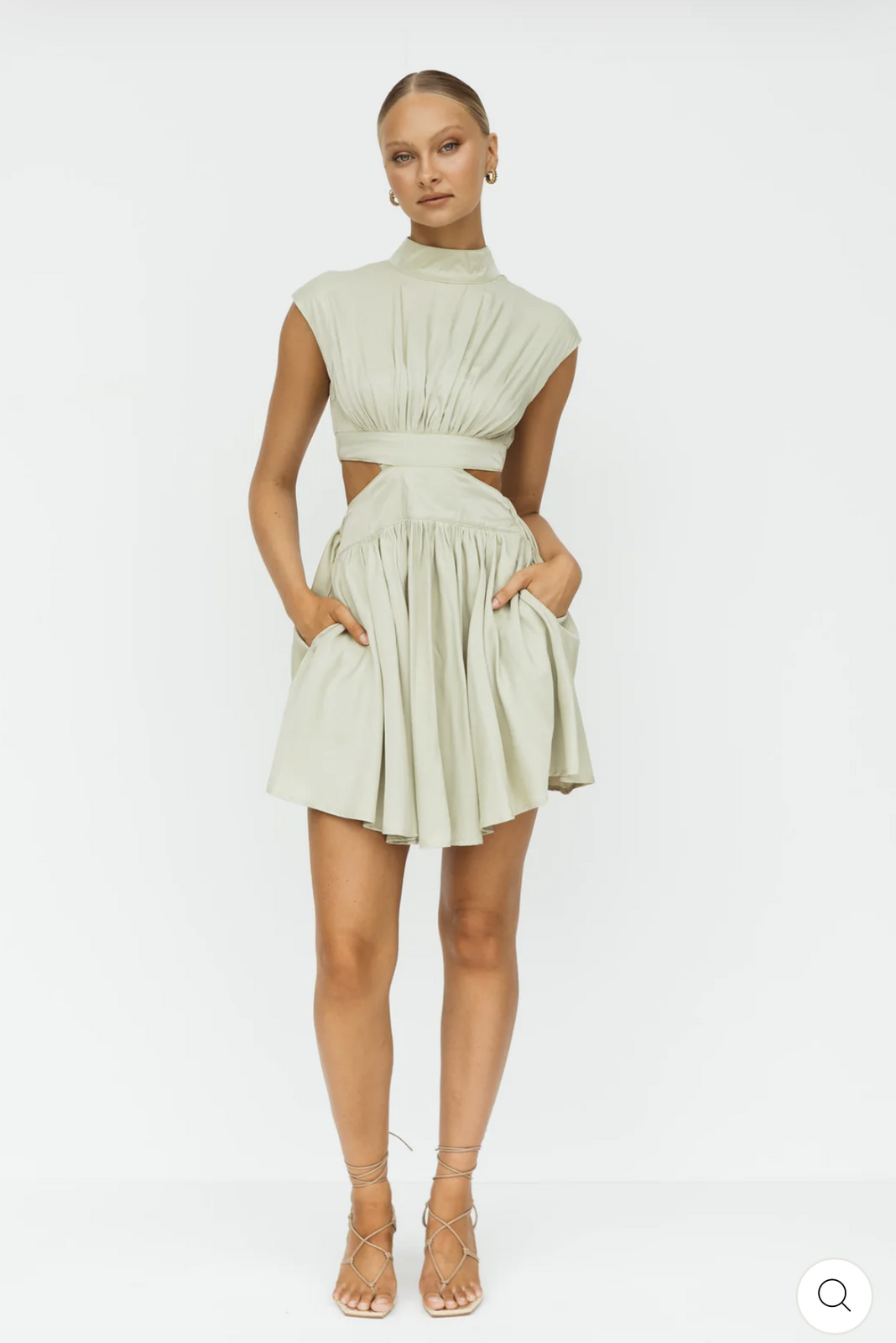 Lisa Mini Dress Sage Size 8