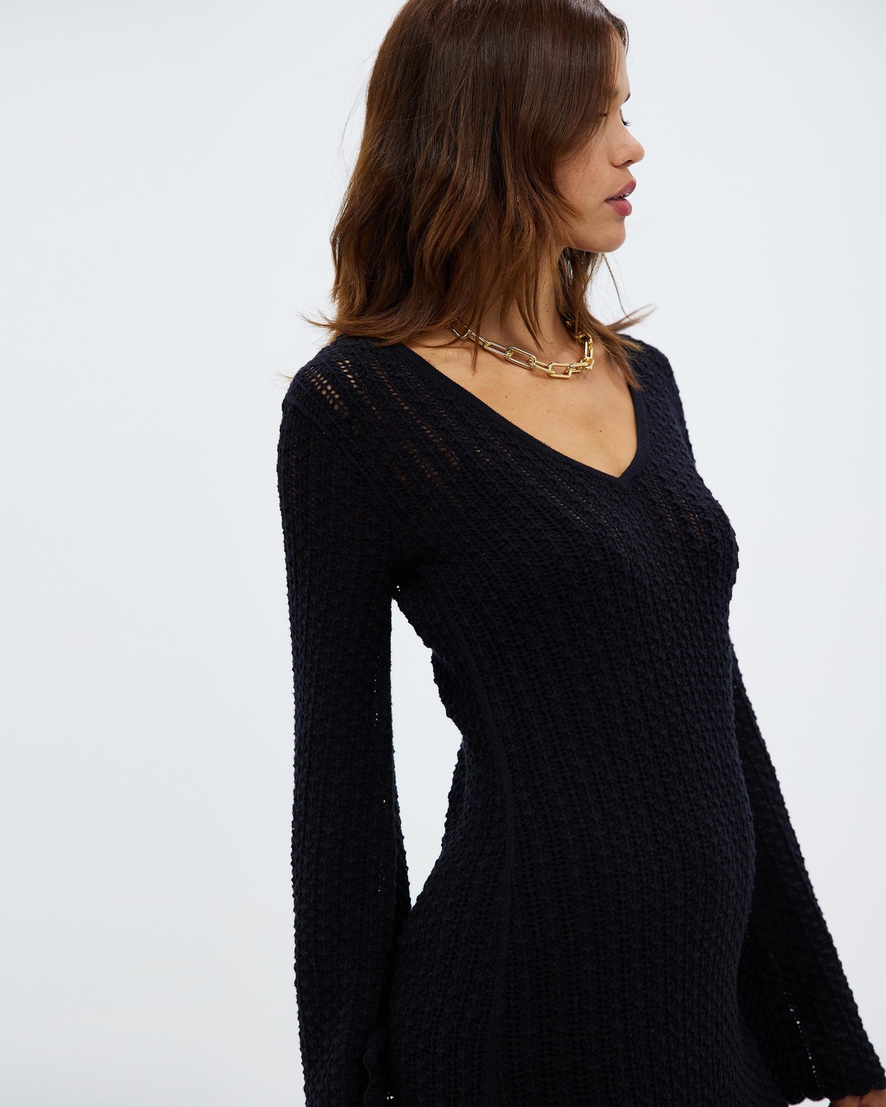 Long Sleeve Crochet Dress