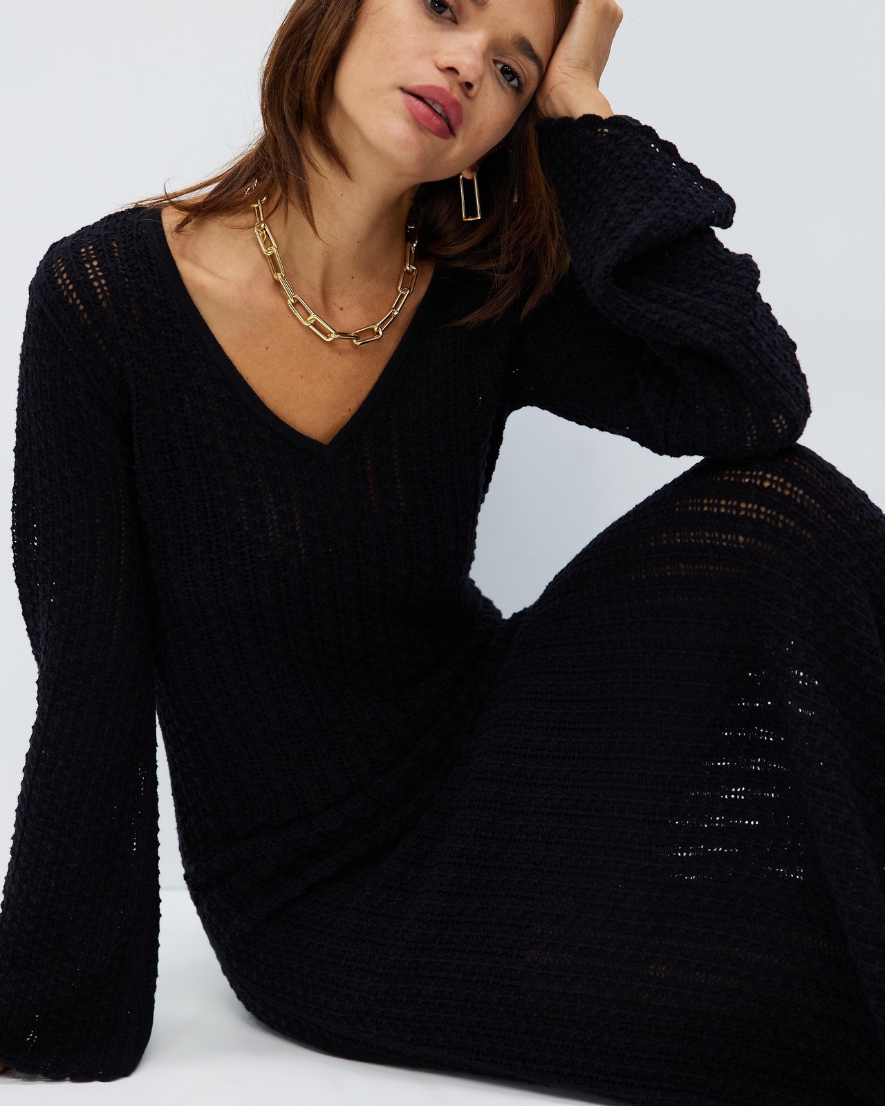 Long Sleeve Crochet Dress