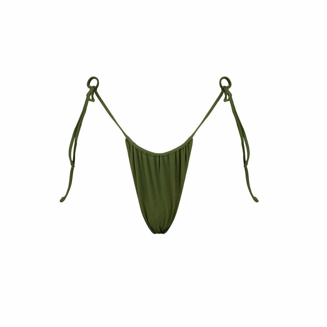 MARLEY KHAKI RIB / KHAKI PLAIN REVERSIBLE BIKINI BOTTOM