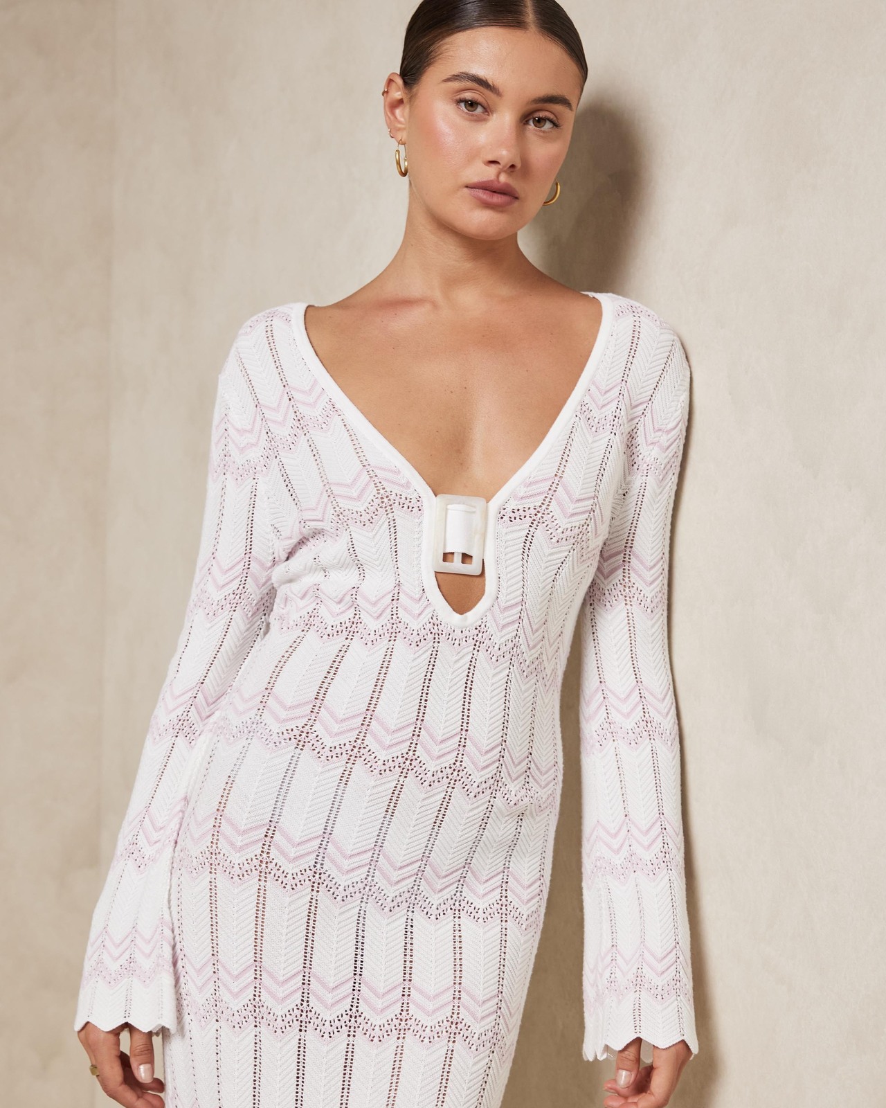 Pointelle Knit Dress