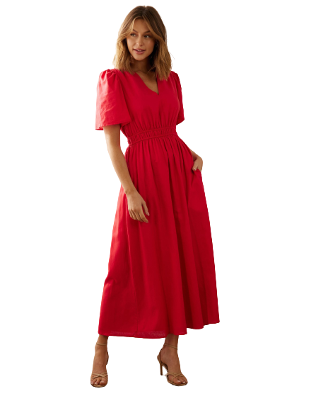 Jasmine Linen Blend Midi Dress