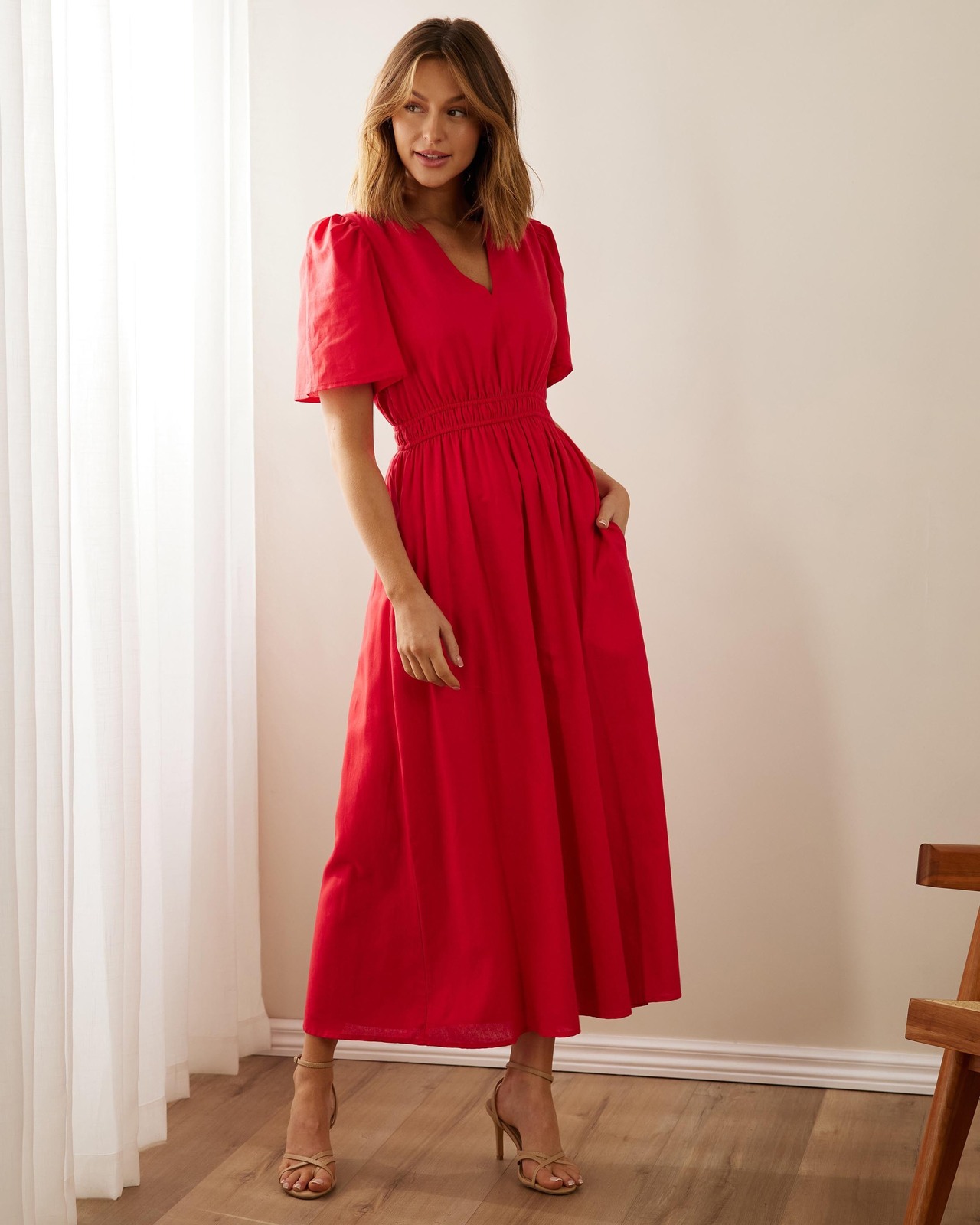 Jasmine Linen Blend Midi Dress