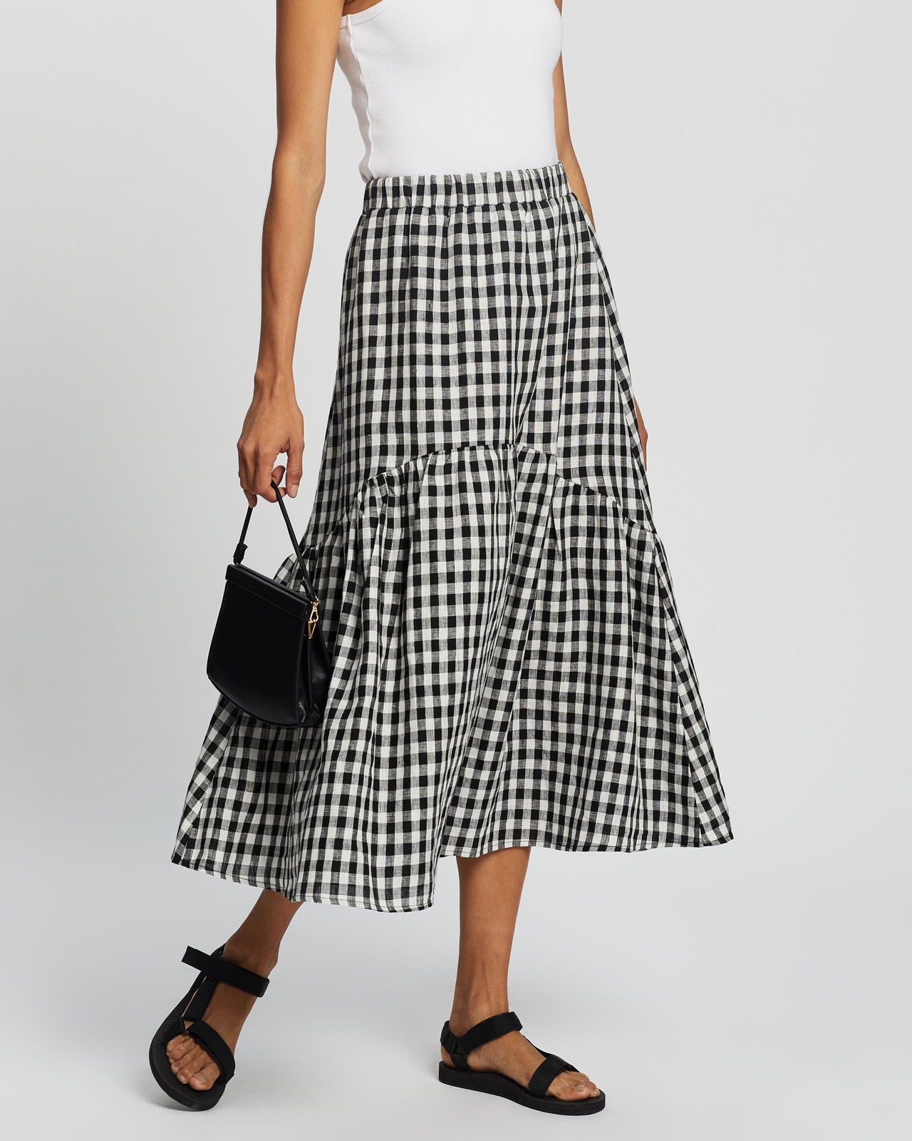 Tiered Midi Skirt