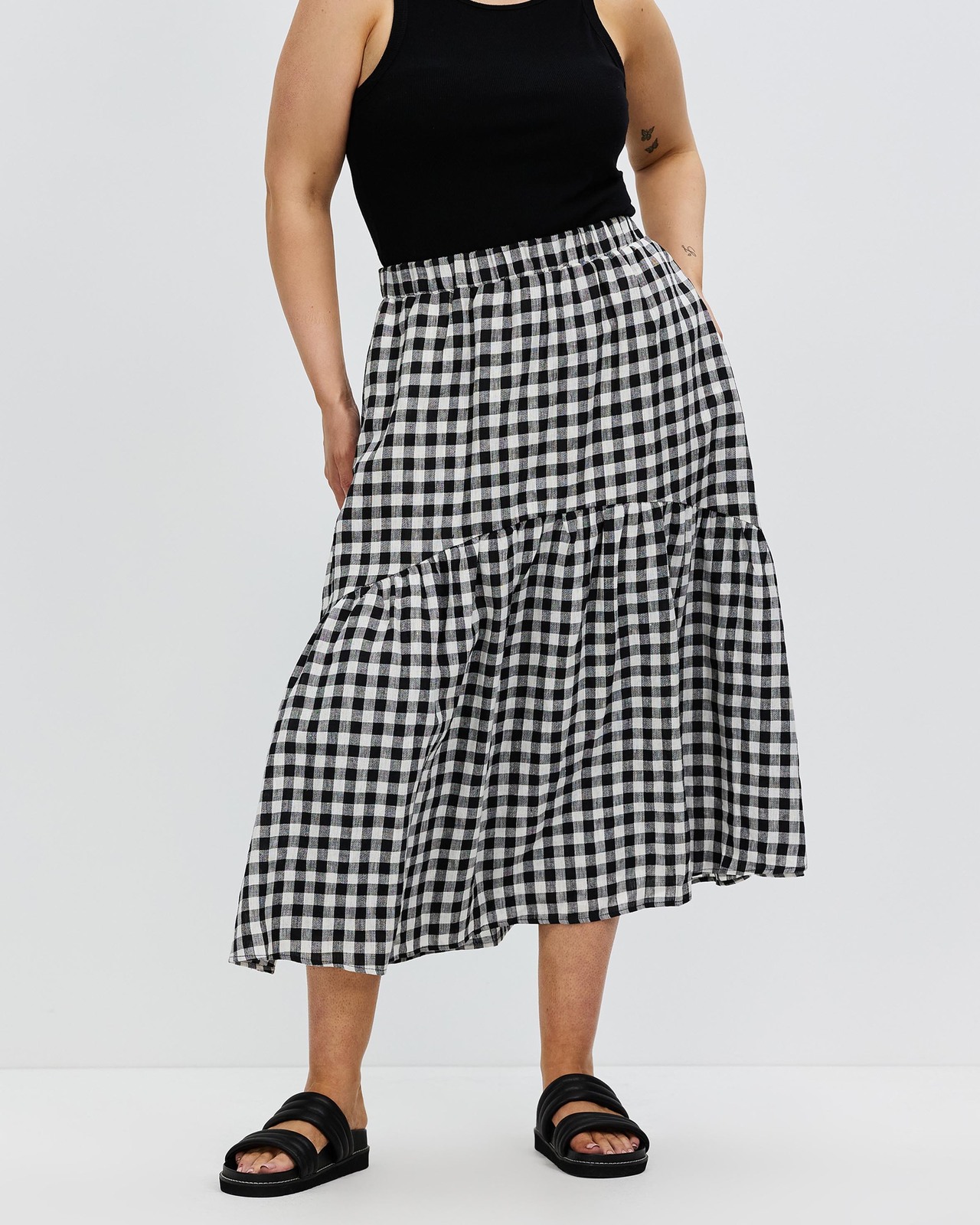 Tiered Midi Skirt