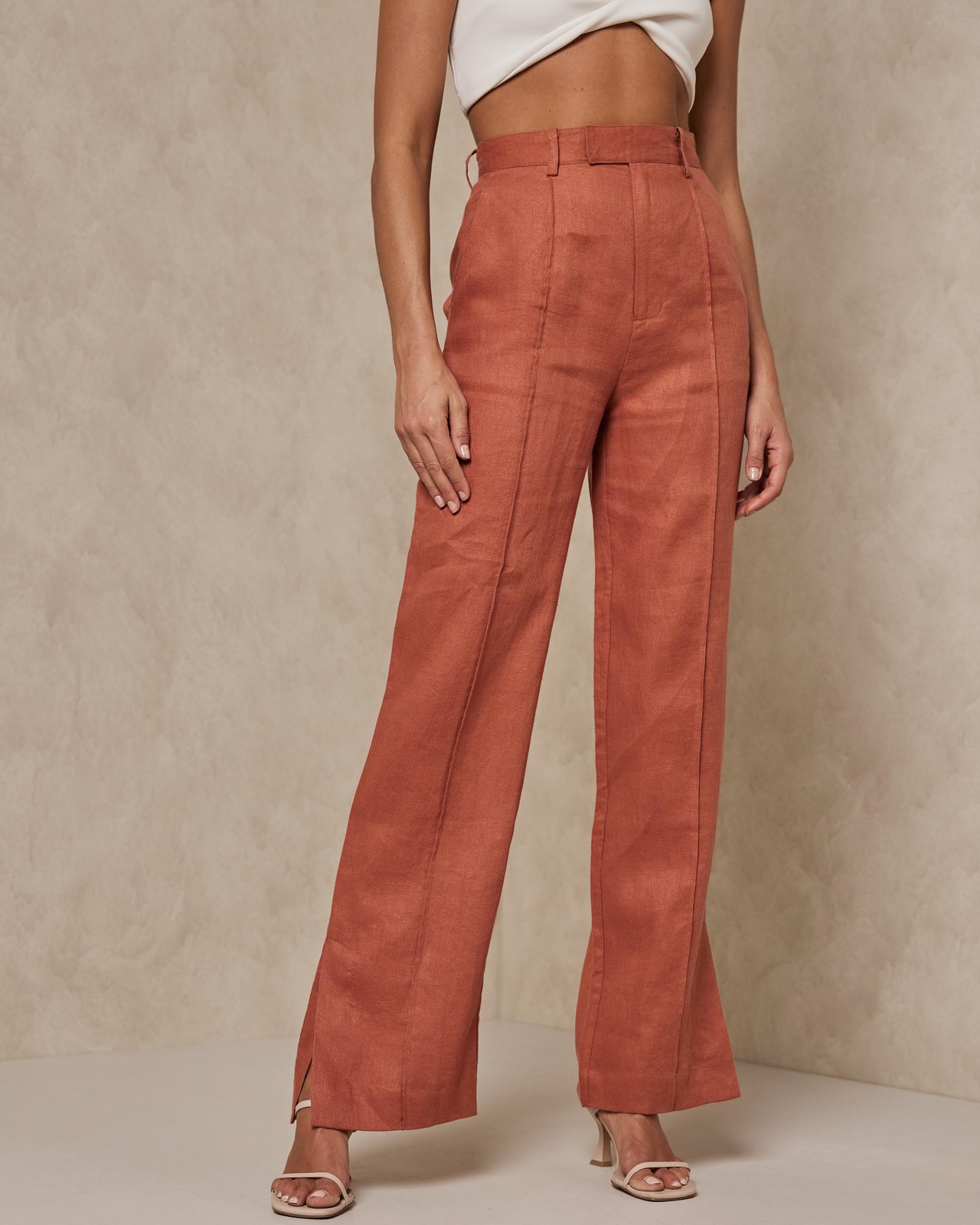 Textured Linen Pants