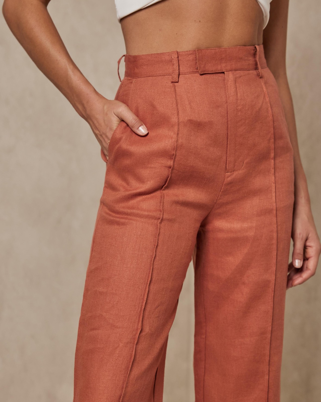 Textured Linen Pants