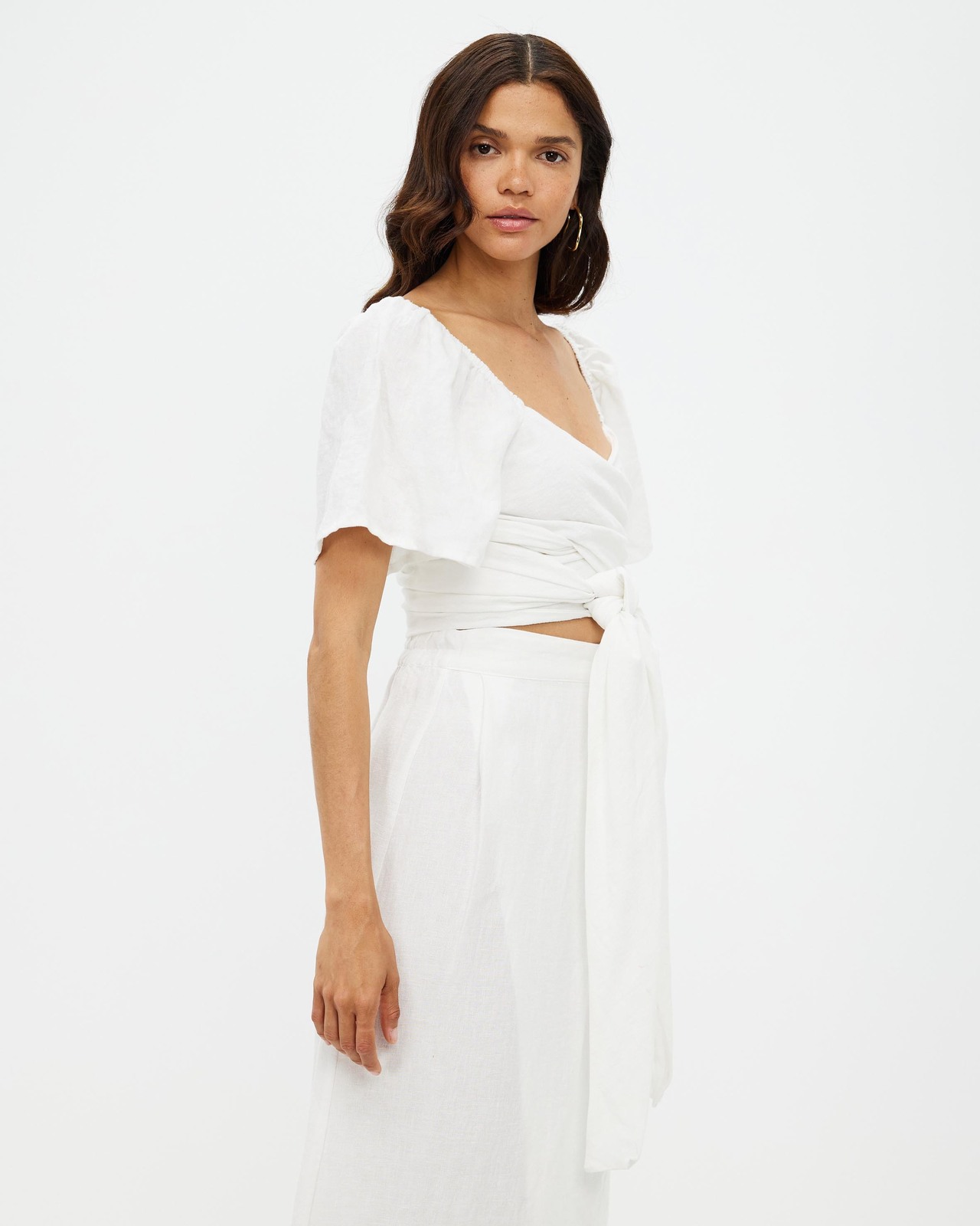 Linen Wrap Top