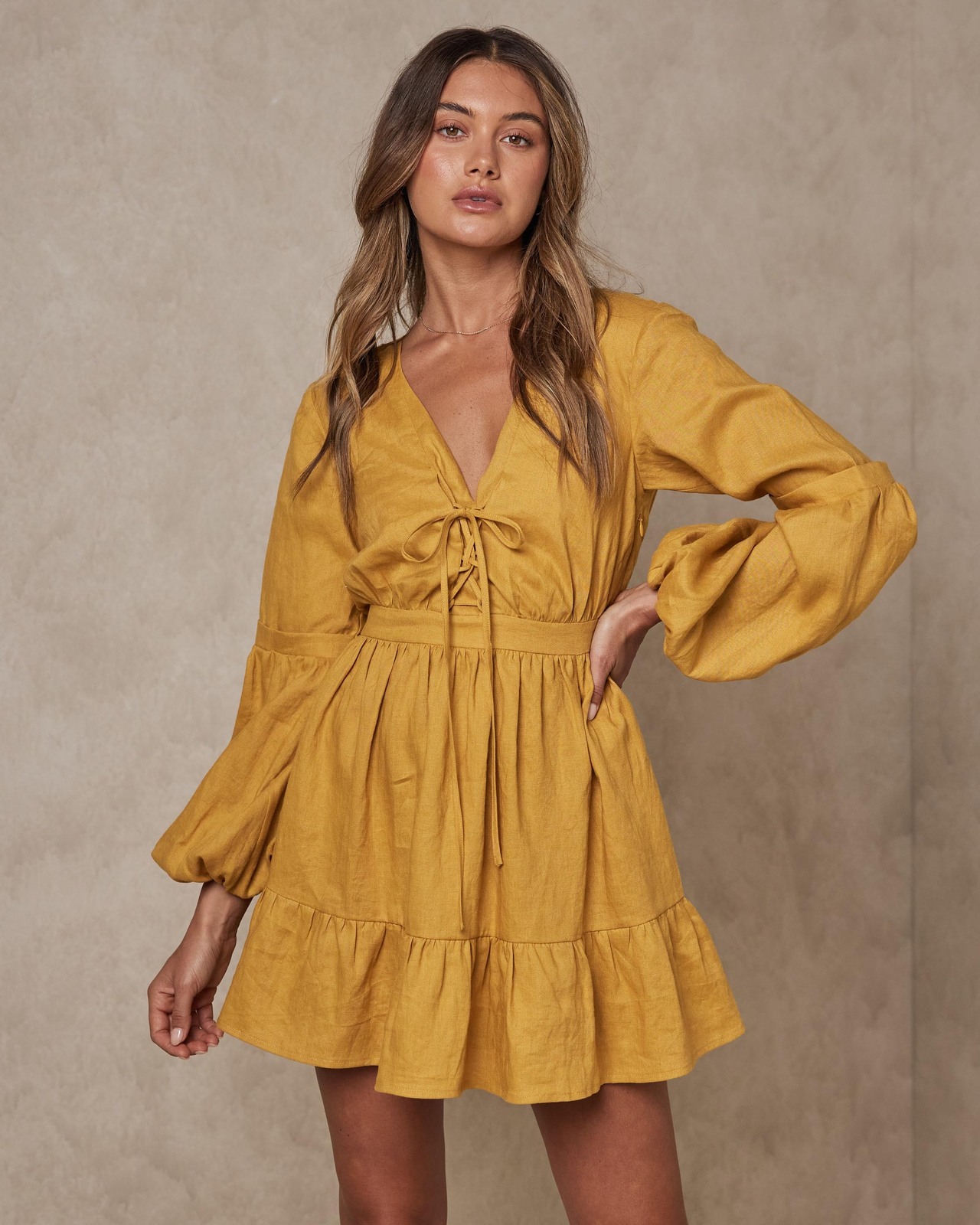 Tie Front Mini Dress