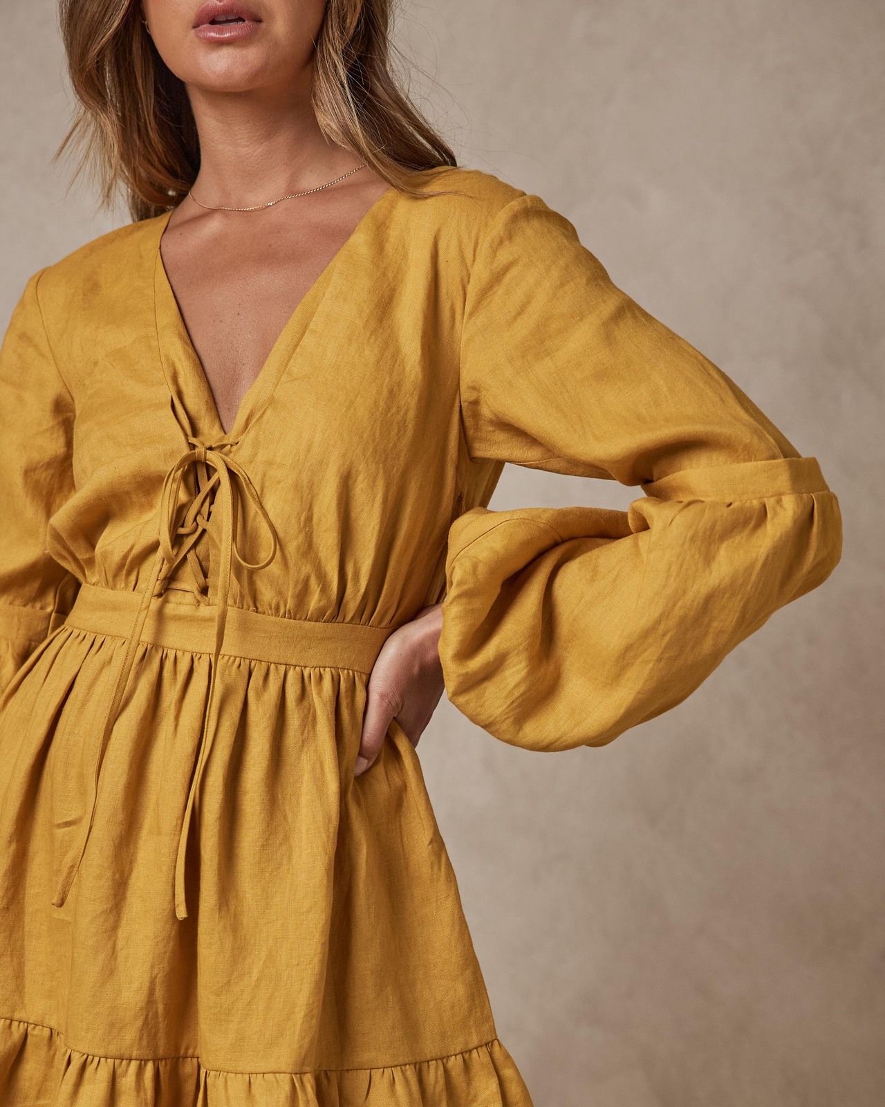 Tie Front Mini Dress