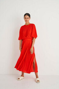 Pleated Dress True Red
