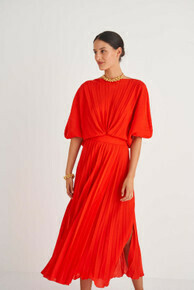 Pleated Dress True Red