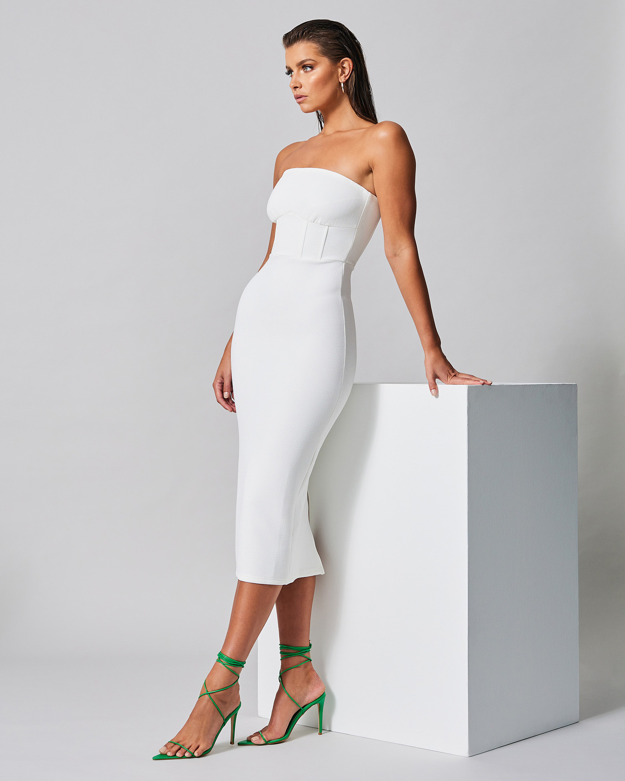 White Bardwell Dress x Kristina