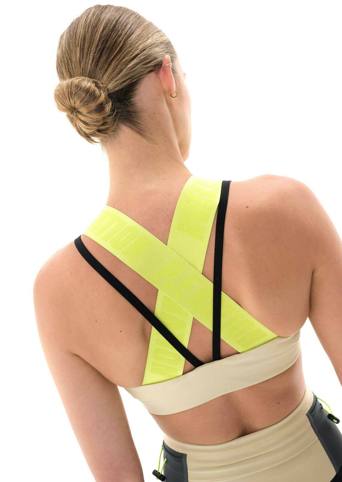 TRANSMISSION SPORTS BRA IN CHARCOAL