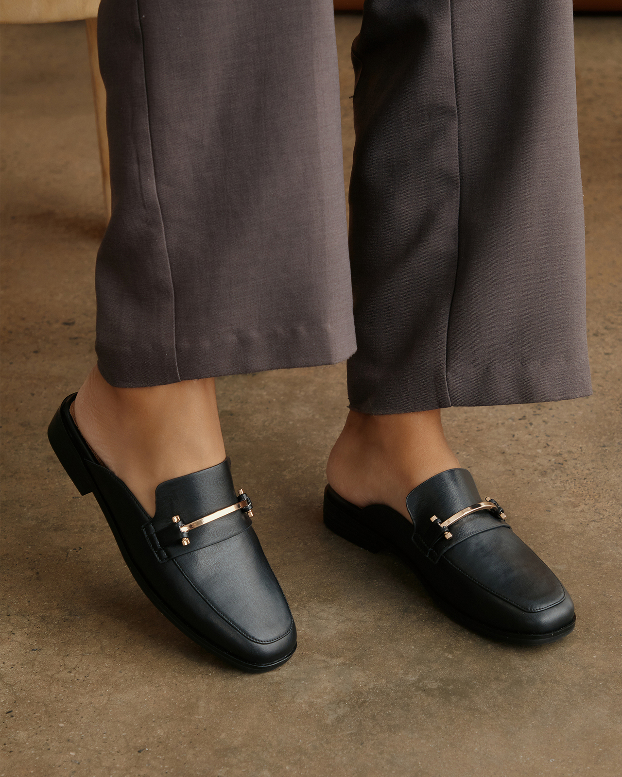 Becci Square Toe Mule Loafers