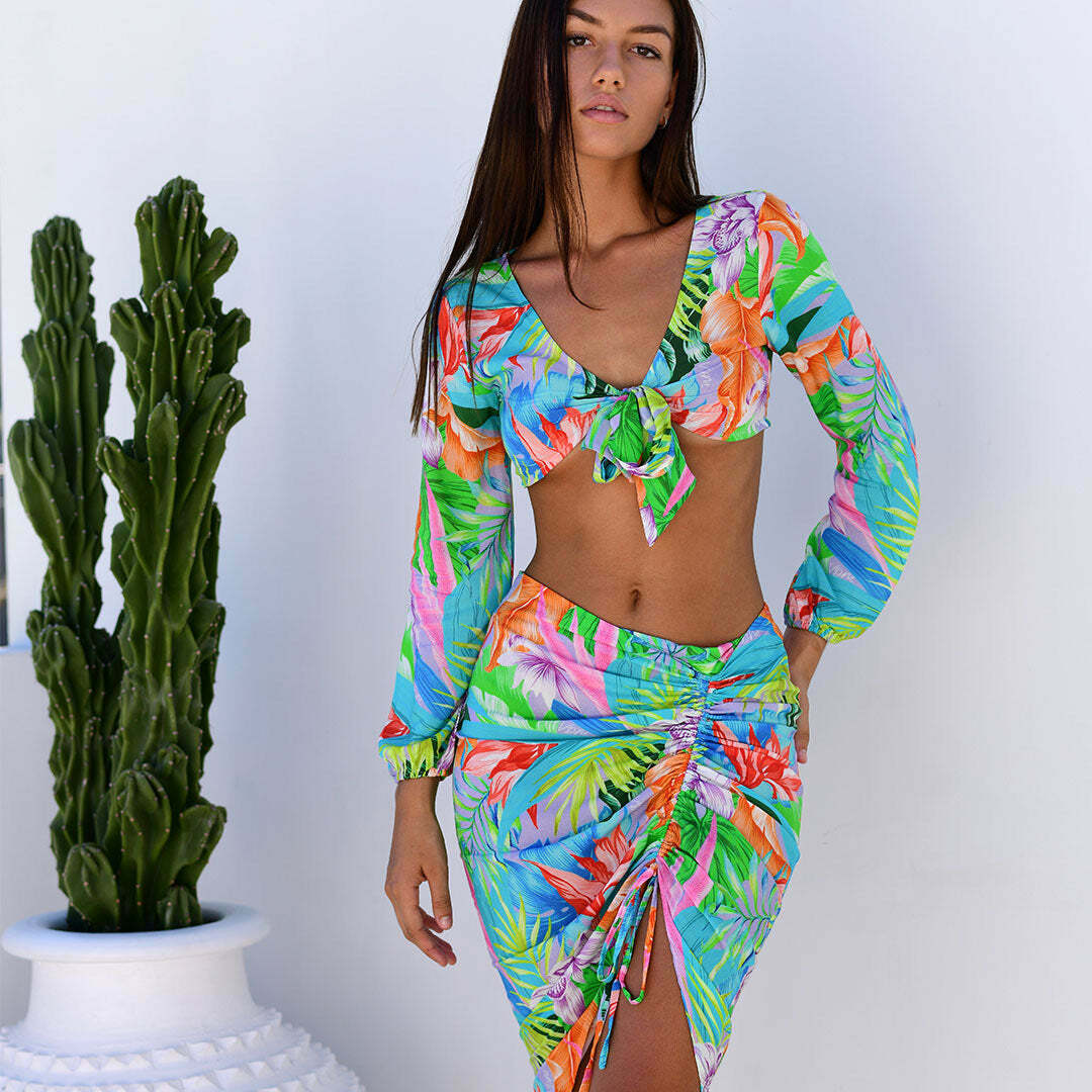 STASSIE HAWAIIAN TROPIC COVERUP SKIRT