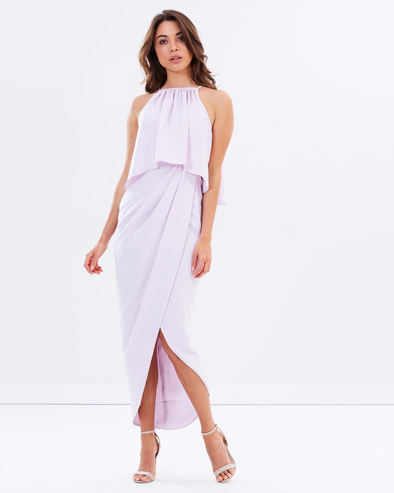High Neck Drape Maxi