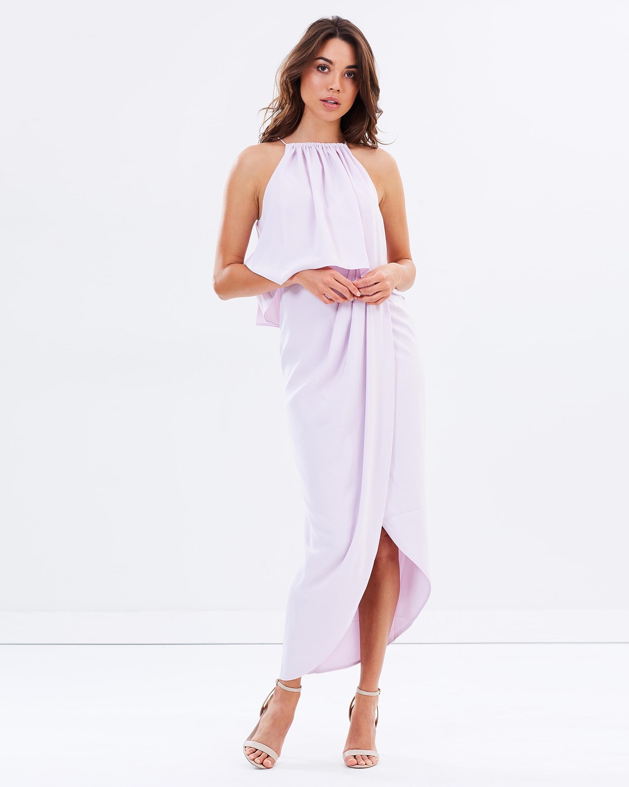 High Neck Drape Maxi