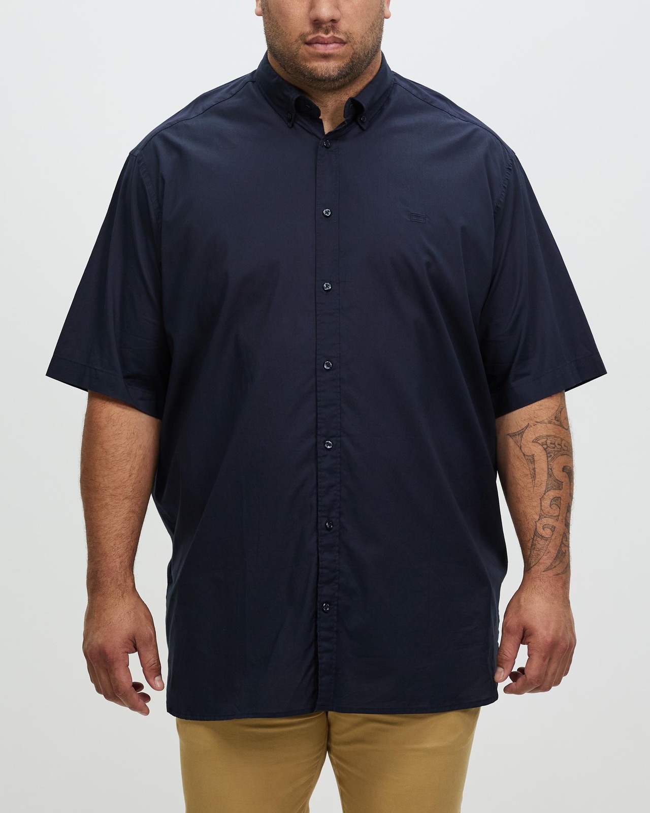 Big & Tall Natural Soft Poplin RF SS Shirt