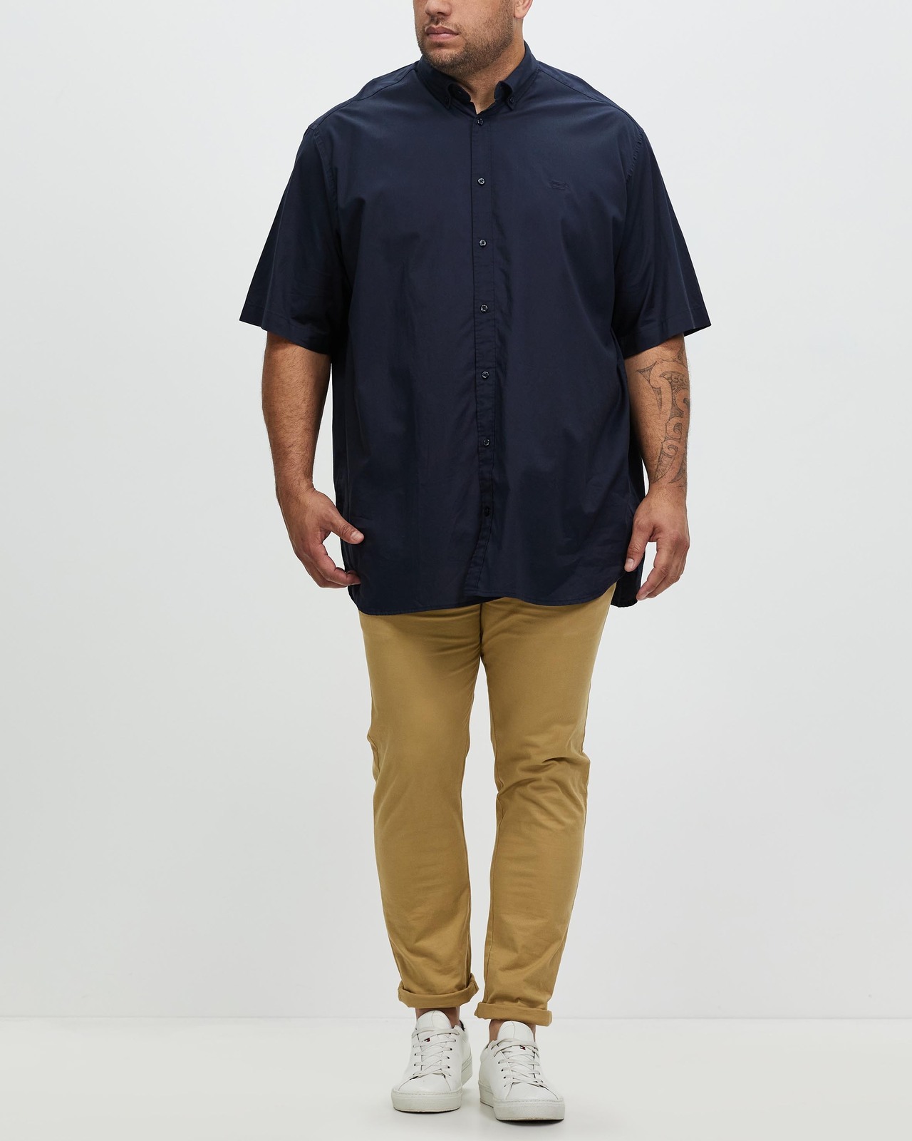 Big & Tall Natural Soft Poplin RF SS Shirt