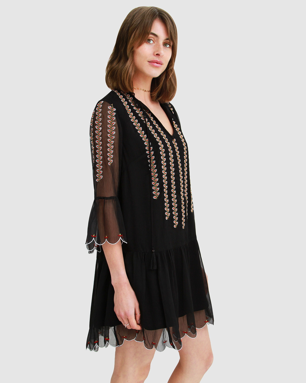 Rising Sun Embroidered Boho Dress