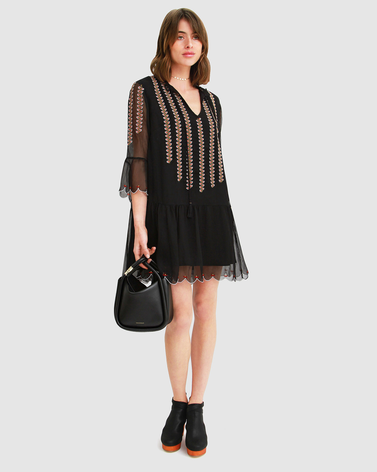 Rising Sun Embroidered Boho Dress