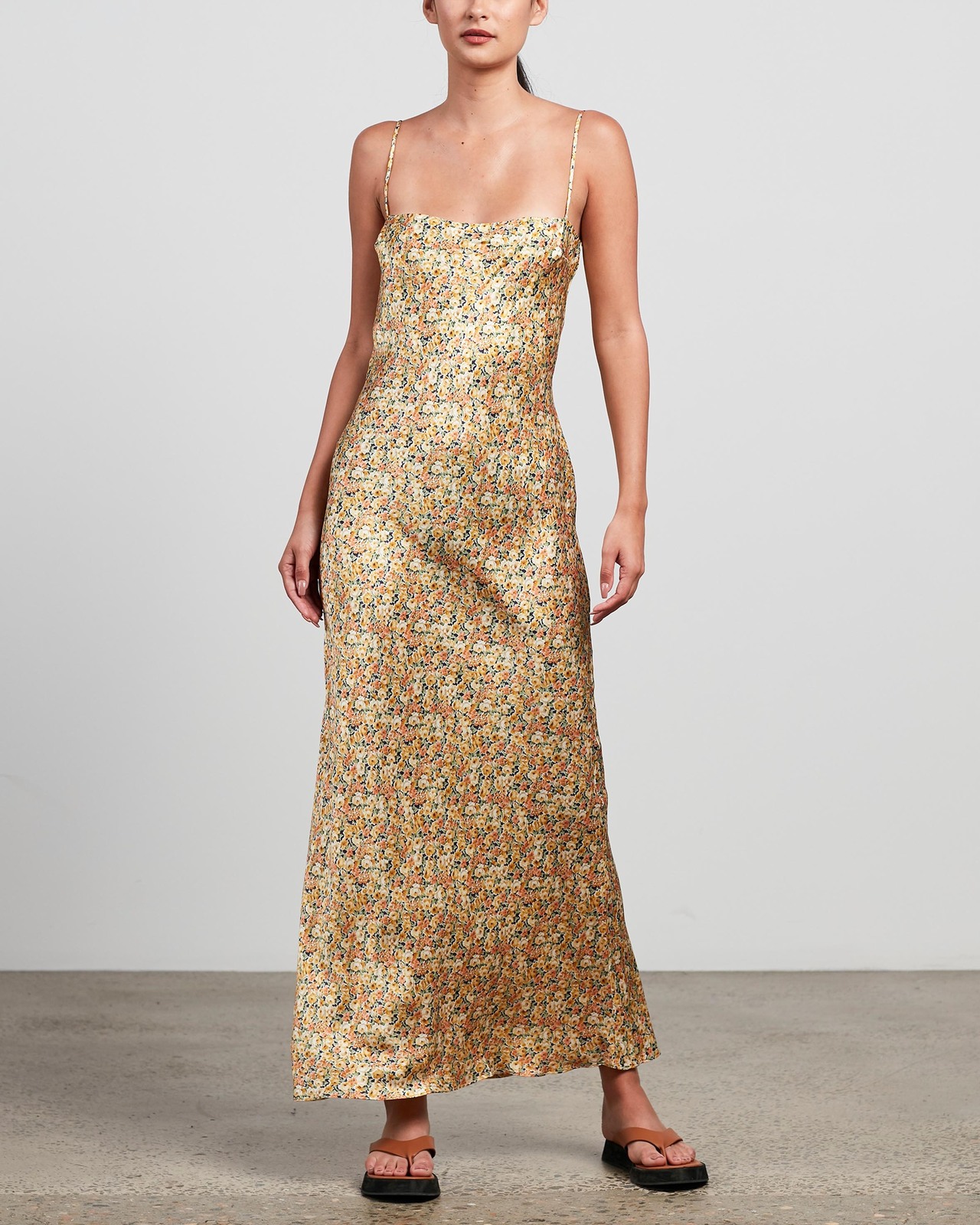 Golden Fields Silk Maxi Dress