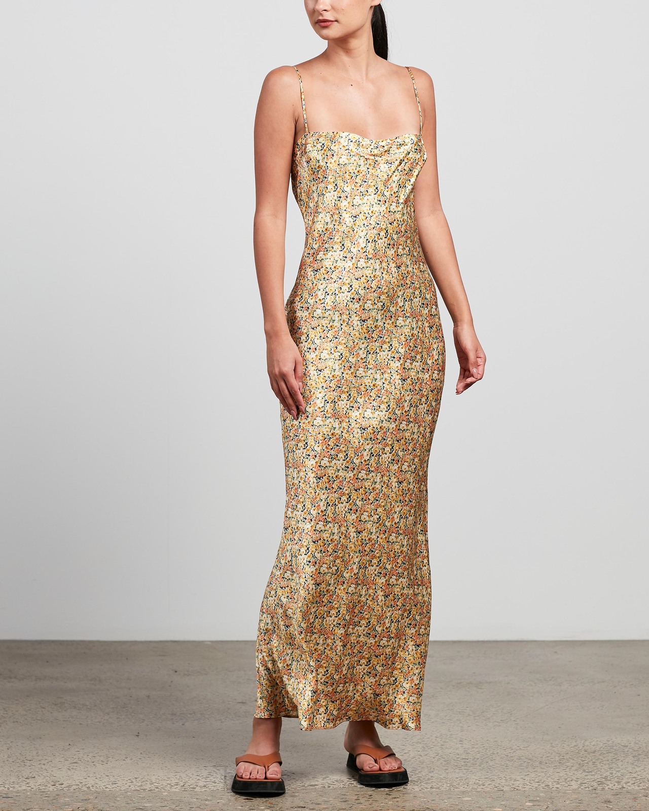 Golden Fields Silk Maxi Dress