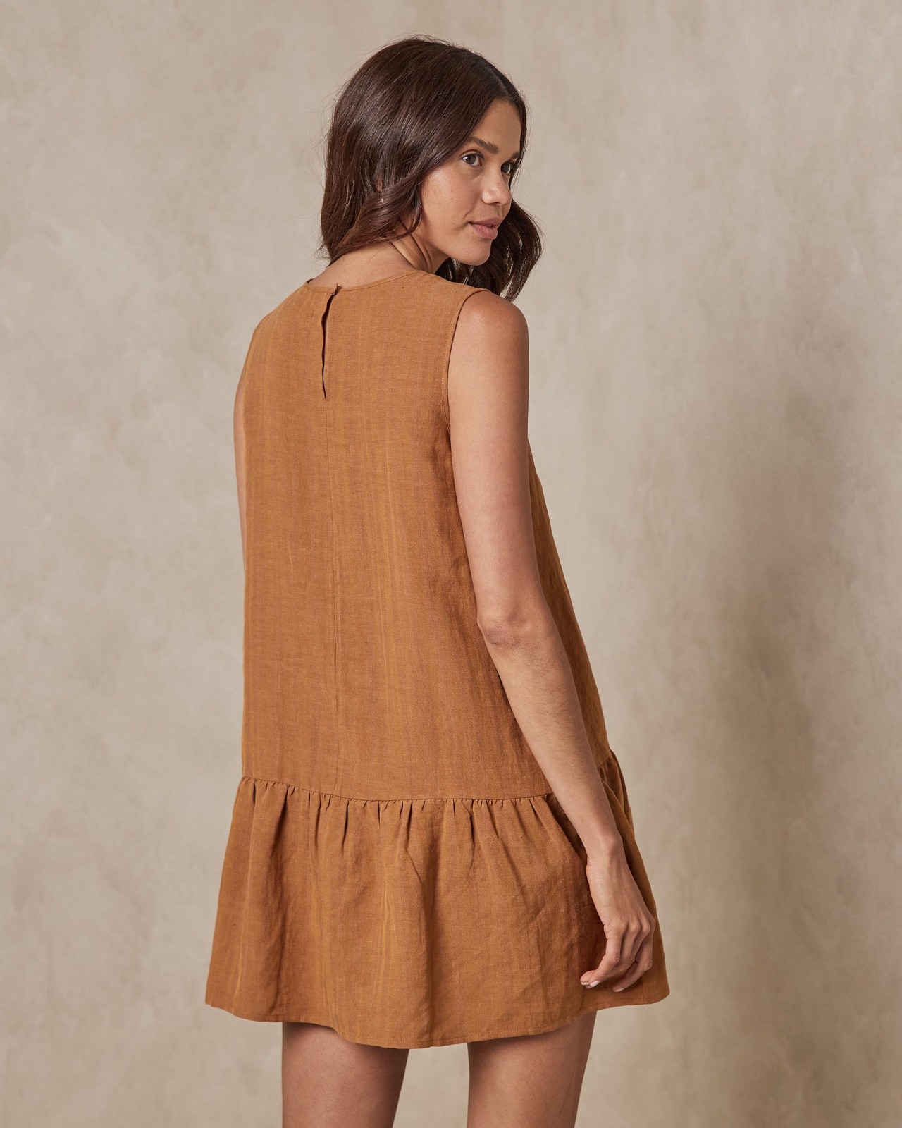 Drop Waist Linen Dress