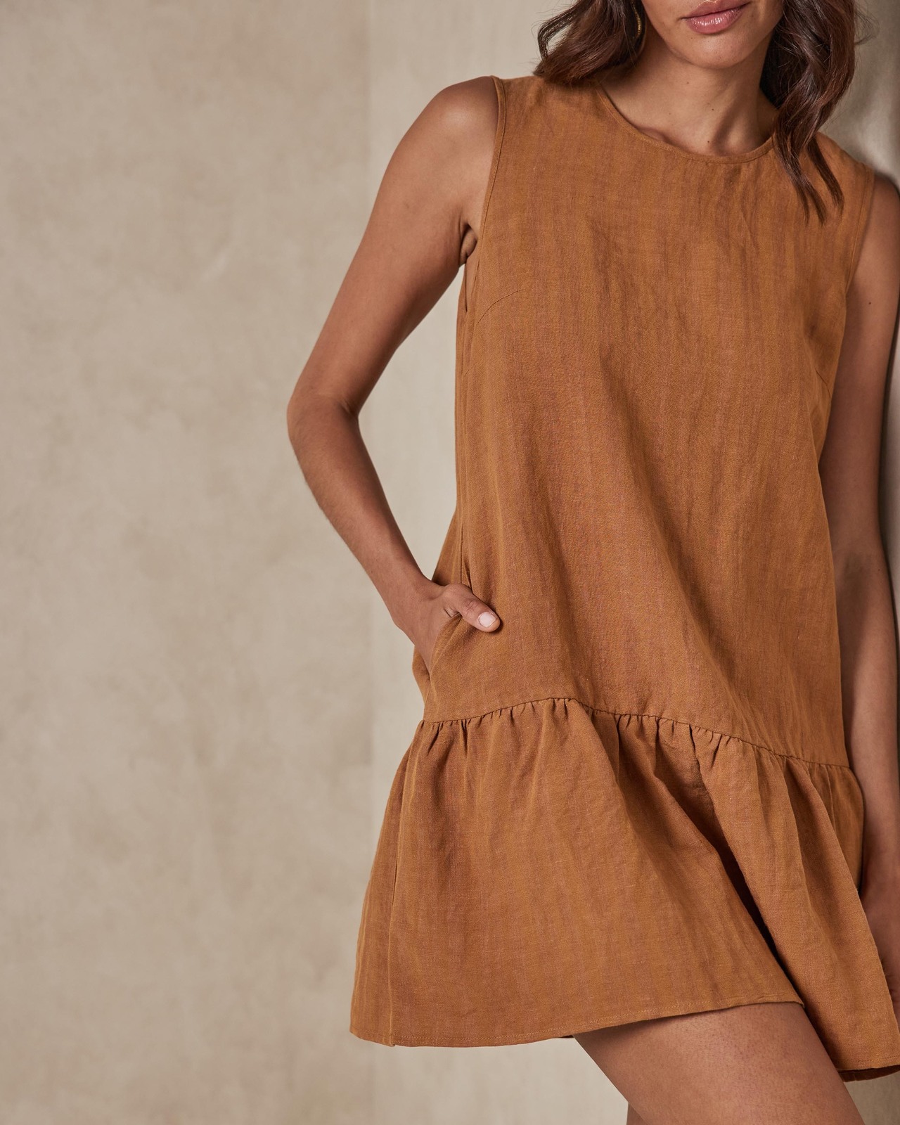 Drop Waist Linen Dress