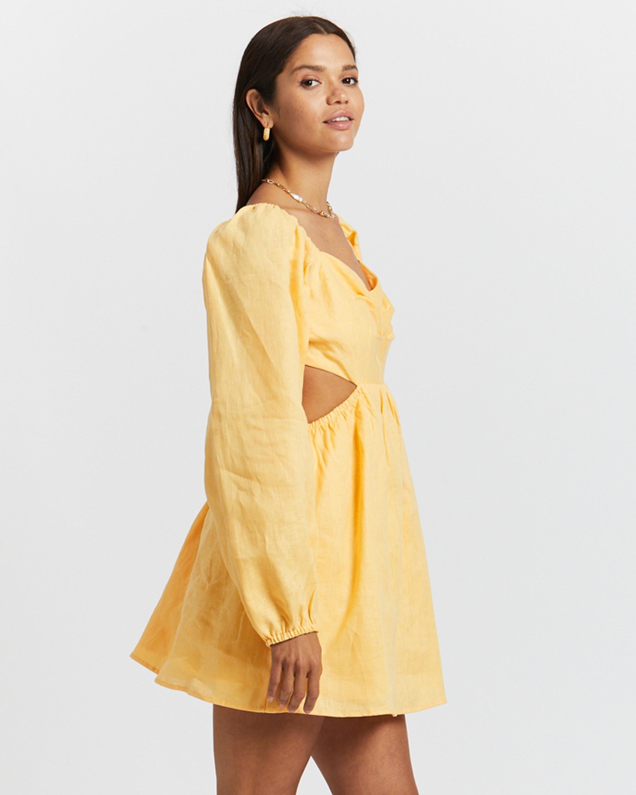 Linen Crossback Mini Dress