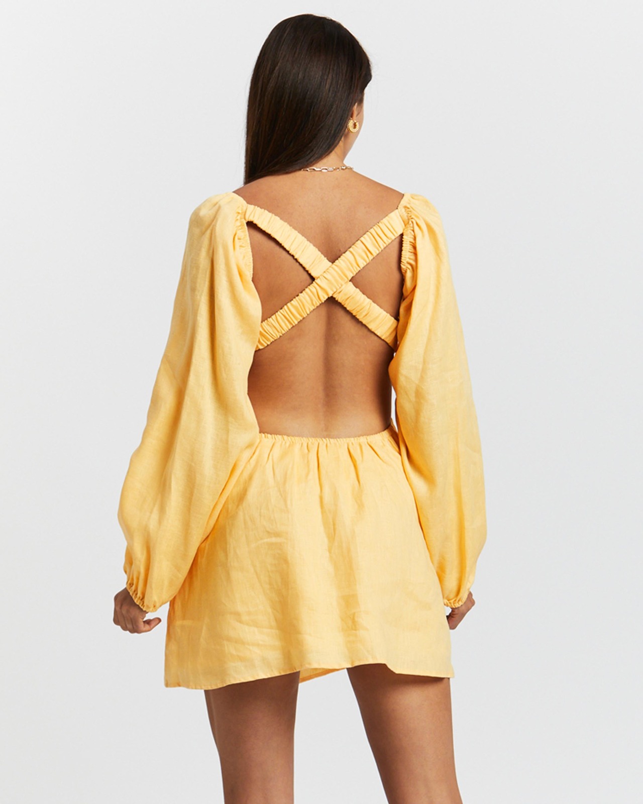 Linen Crossback Mini Dress