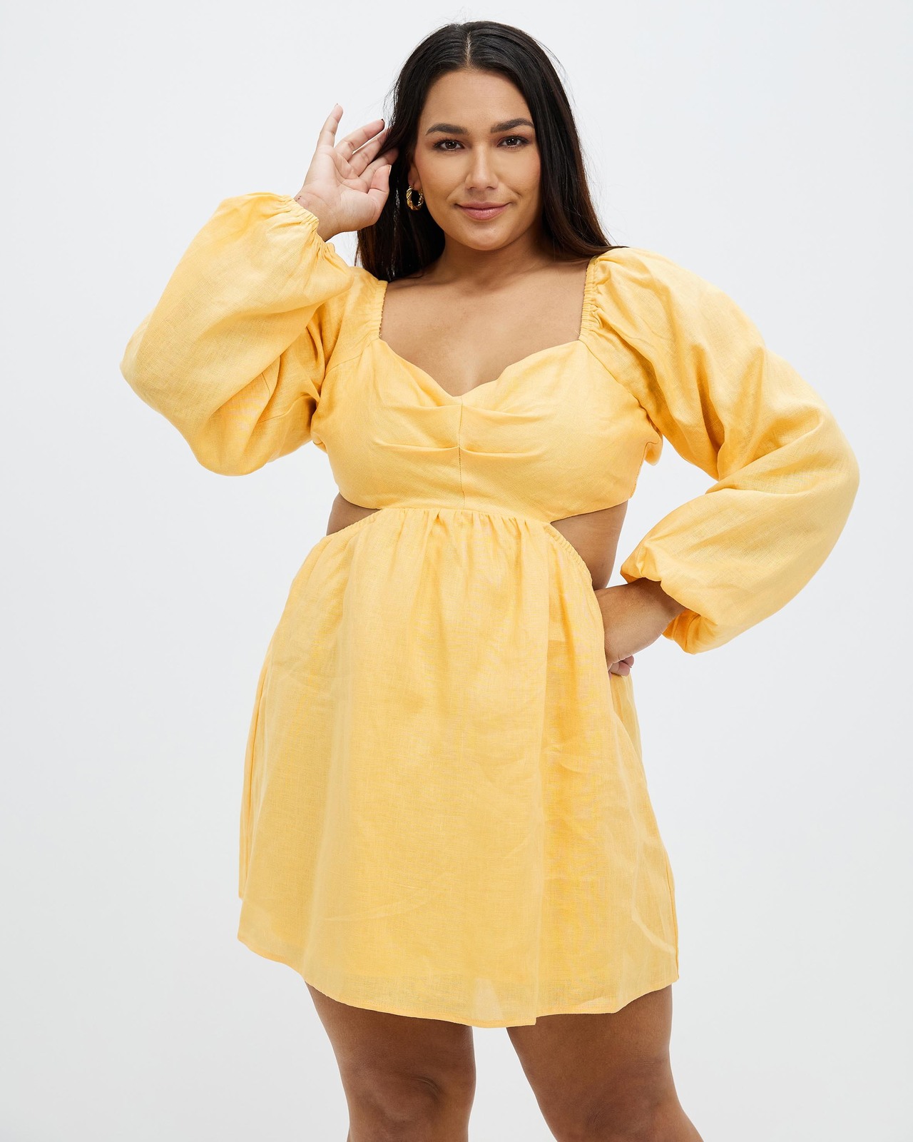Linen Crossback Mini Dress