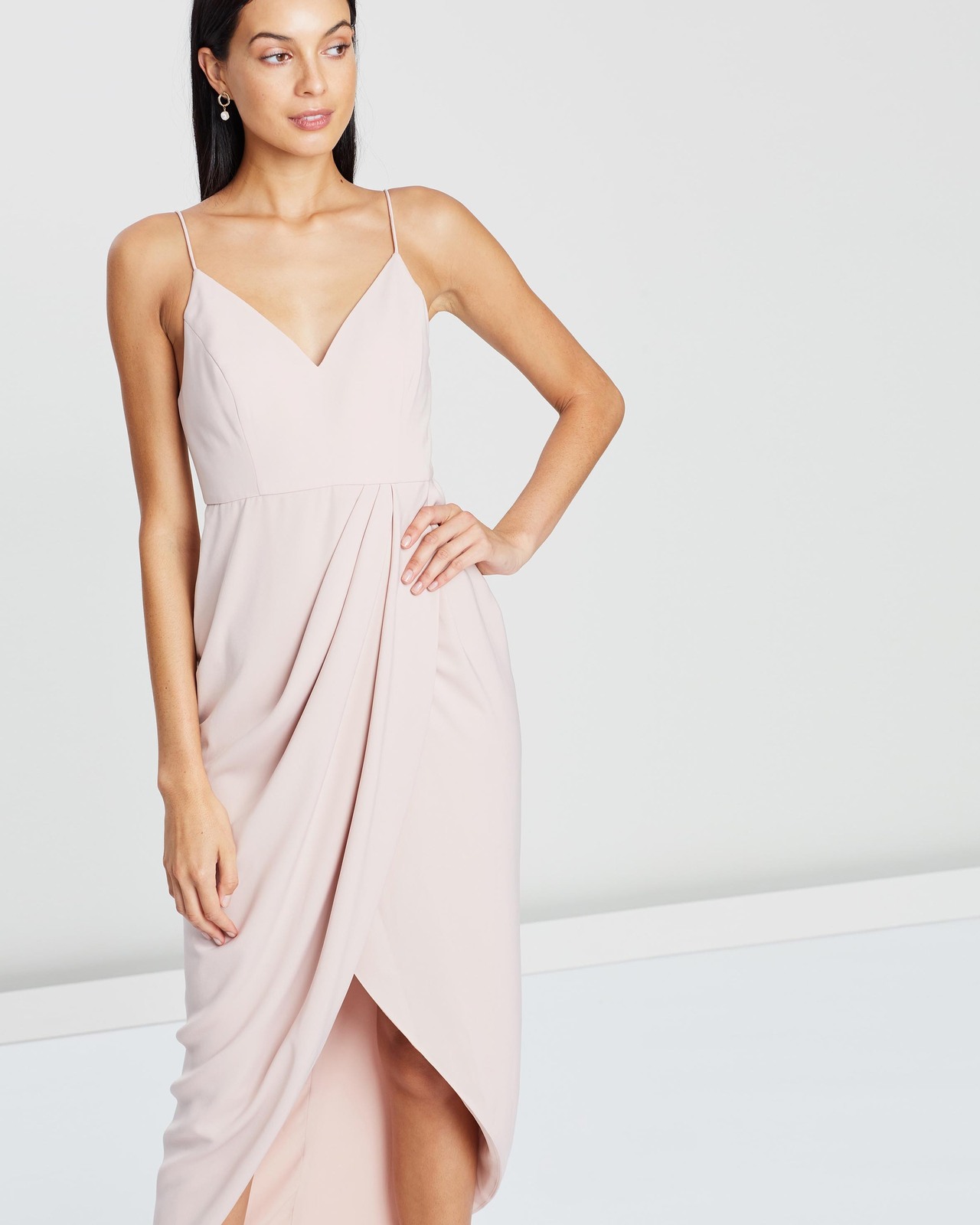 Cocktail Draped Maxi Dress
