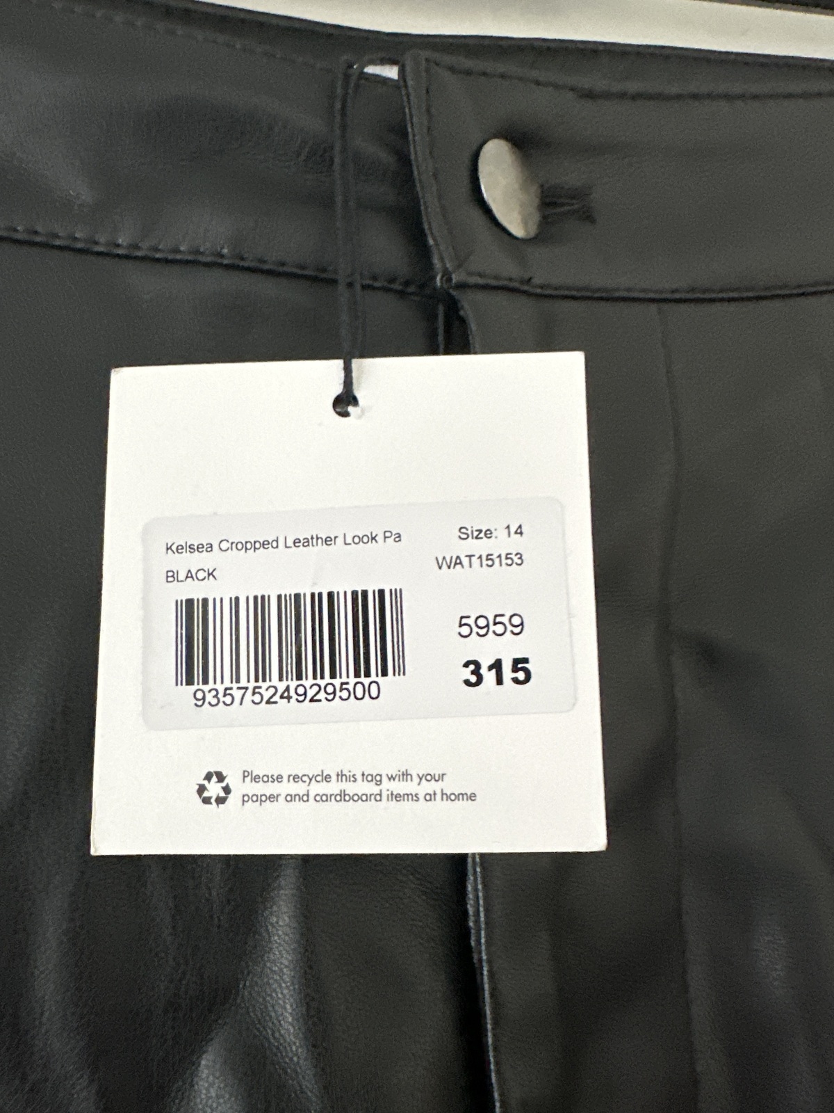 Kelsea Cropped Leather Look Pants