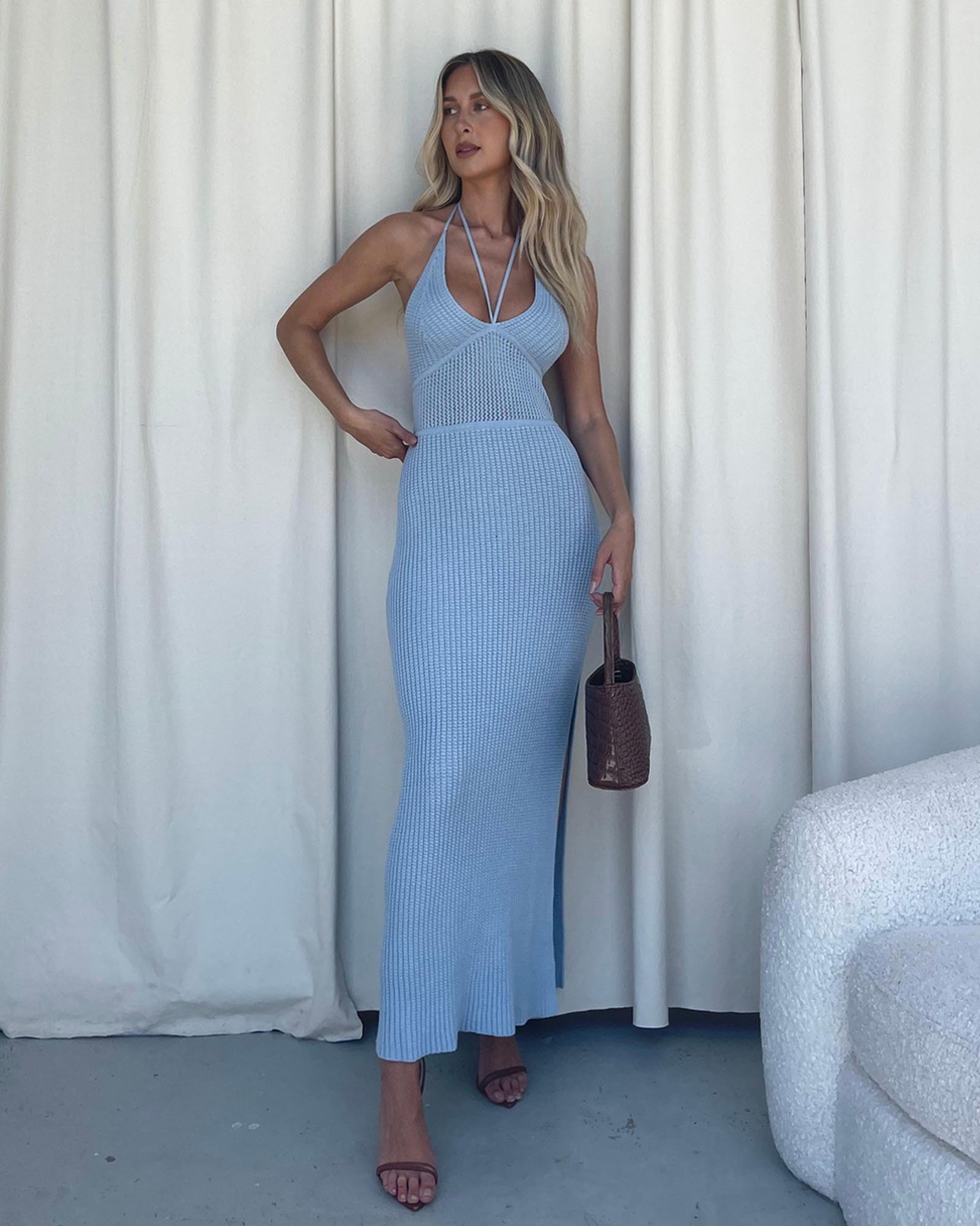 Tahiti Crochet Midi Dress
