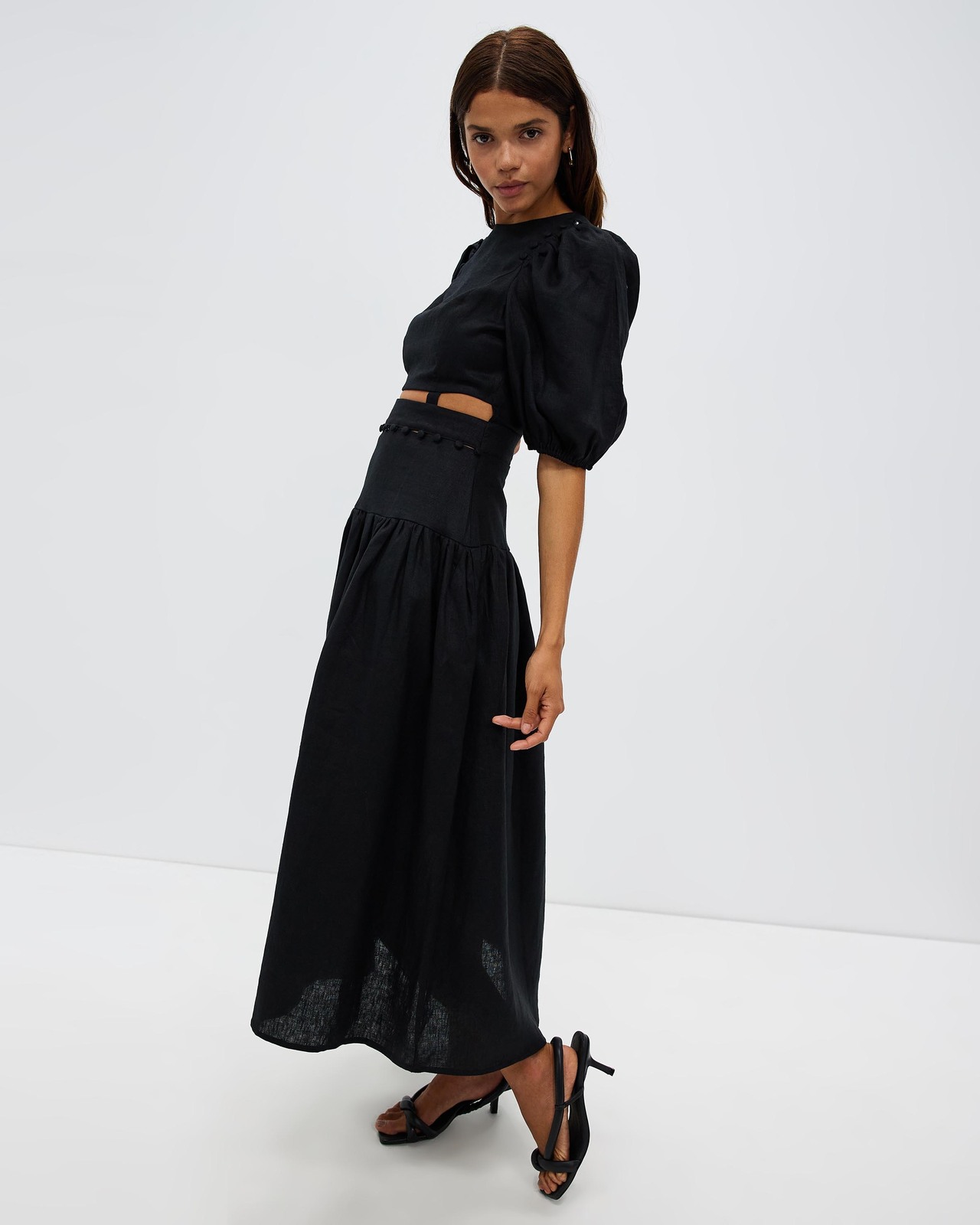 Button Detail Maxi Dress