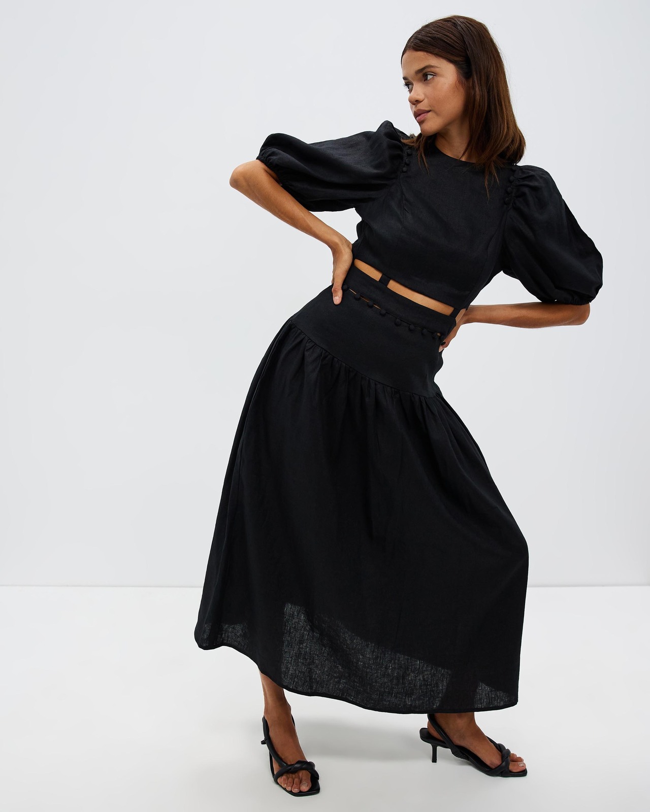 Button Detail Maxi Dress
