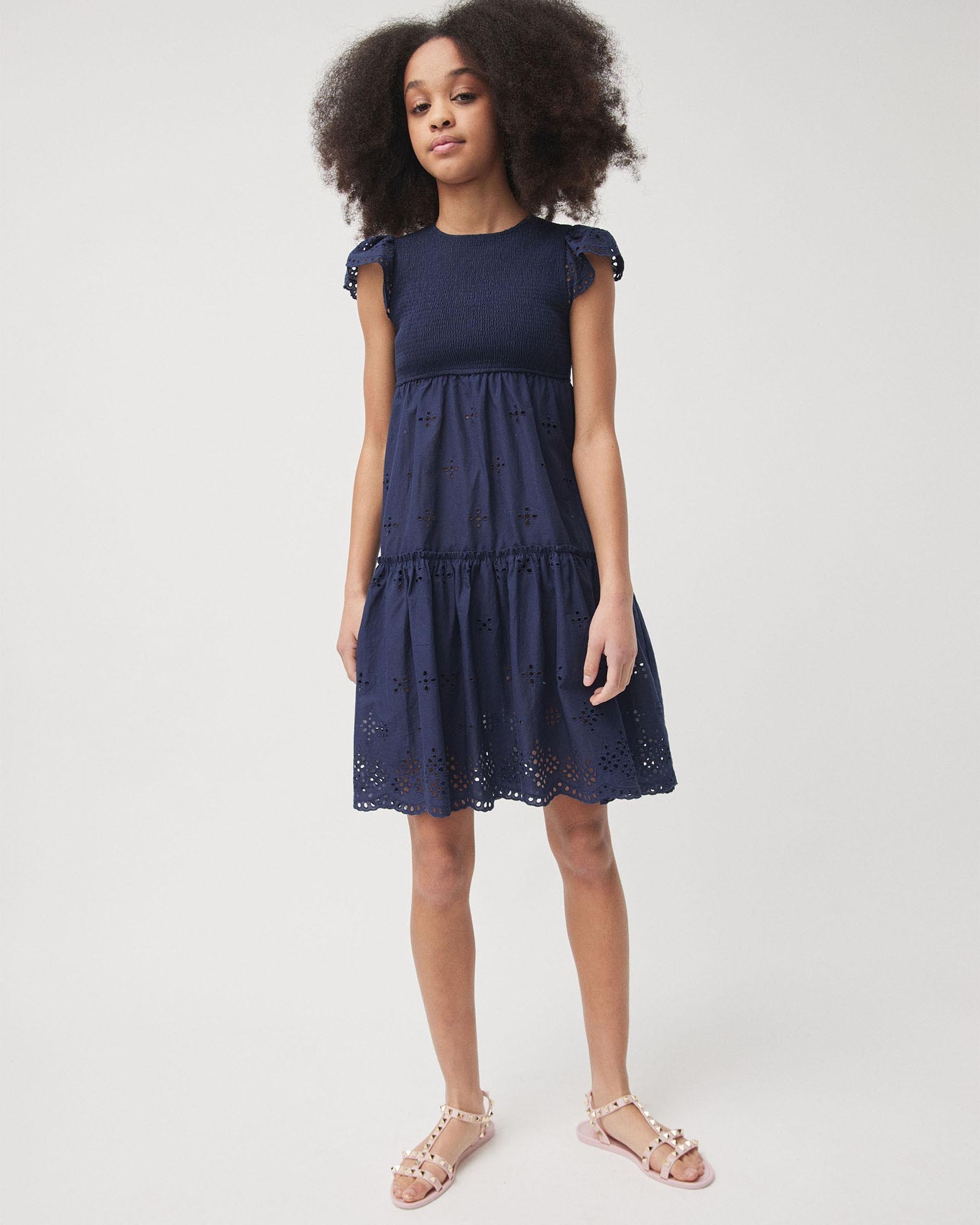 Decjuba Kids Naomi Shirred Broderie Dress - Teens - AirRobe