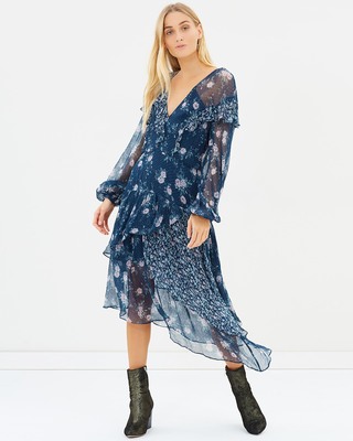 knee length dresses for ladies Stevie Lace Midi Dress  SPELL
